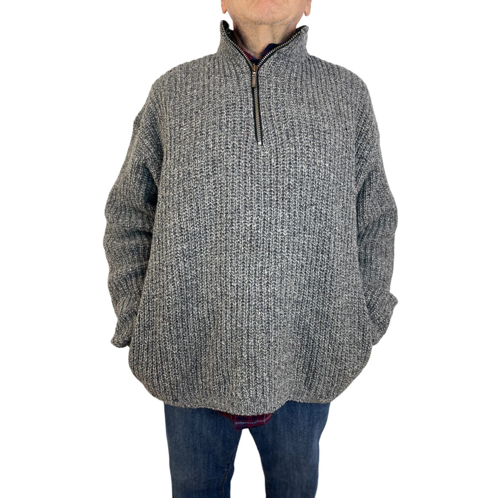 image of Rei Wool Pullover Quarter Zip Vintage Knit Pullover Outdoors in Grey, Men's (Size XL)