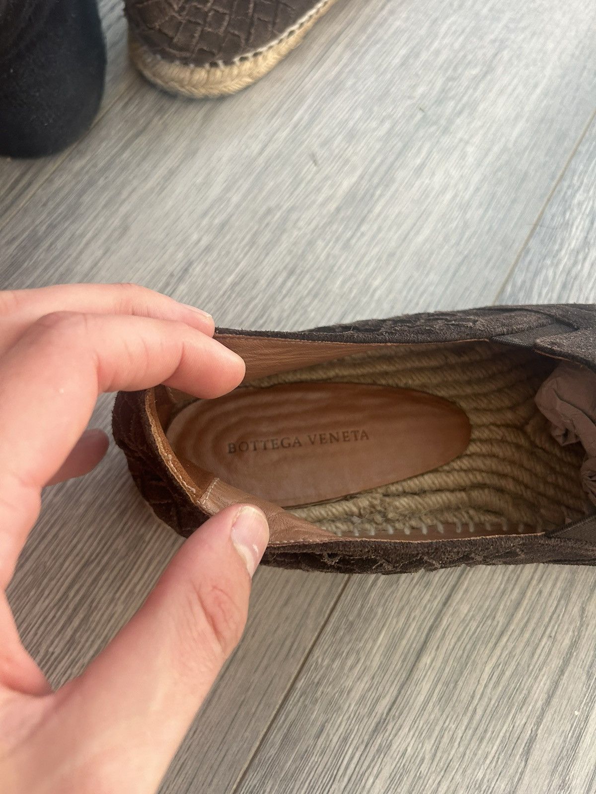 Bottega Veneta Bottega Veneta Suede Intrecciato Espadrilles - Brown Size US 7 / EU 40 - 11 Thumbnail