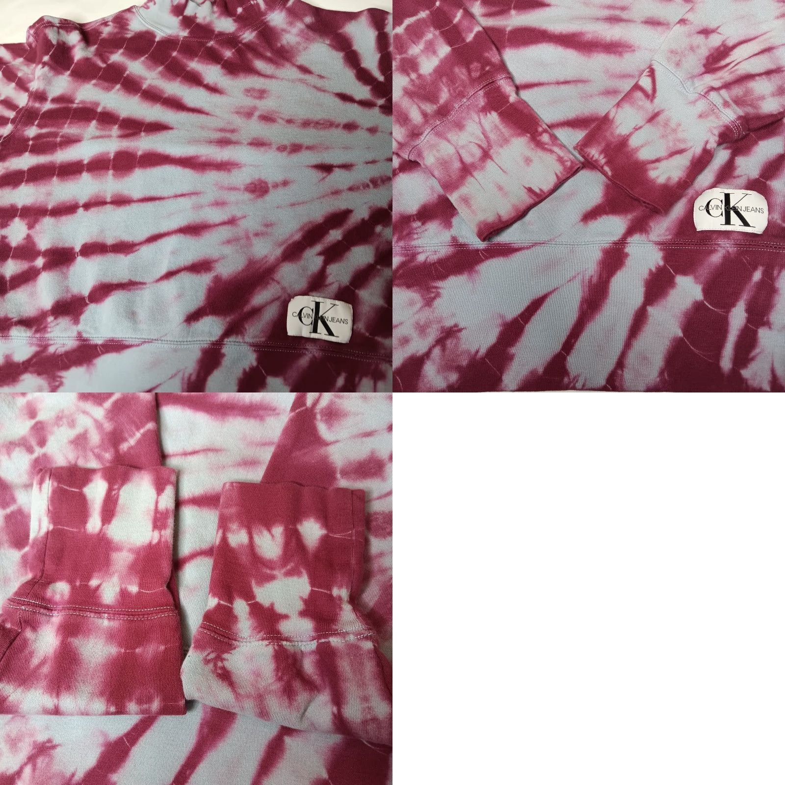 Calvin Klein Calvin Klein Jeans Sweatshirt M Tie Dye Purple Mock Neck Cropped Hippie Boho Knit 100% Cotton Pullover Women Size M / US 6-8 / IT 42-44 - 8 Thumbnail