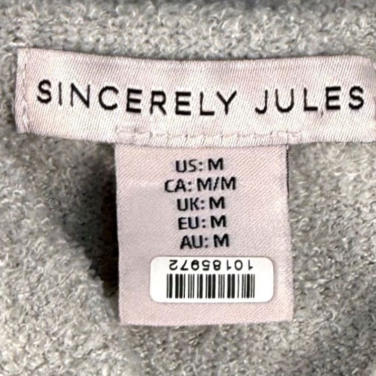 Vintage Sincerely Jules Cropped Zip Up Hoodie Knit Sweater Jacket Coquette Womens M Gray Size M / US 6-8 / IT 42-44 - 4 Thumbnail