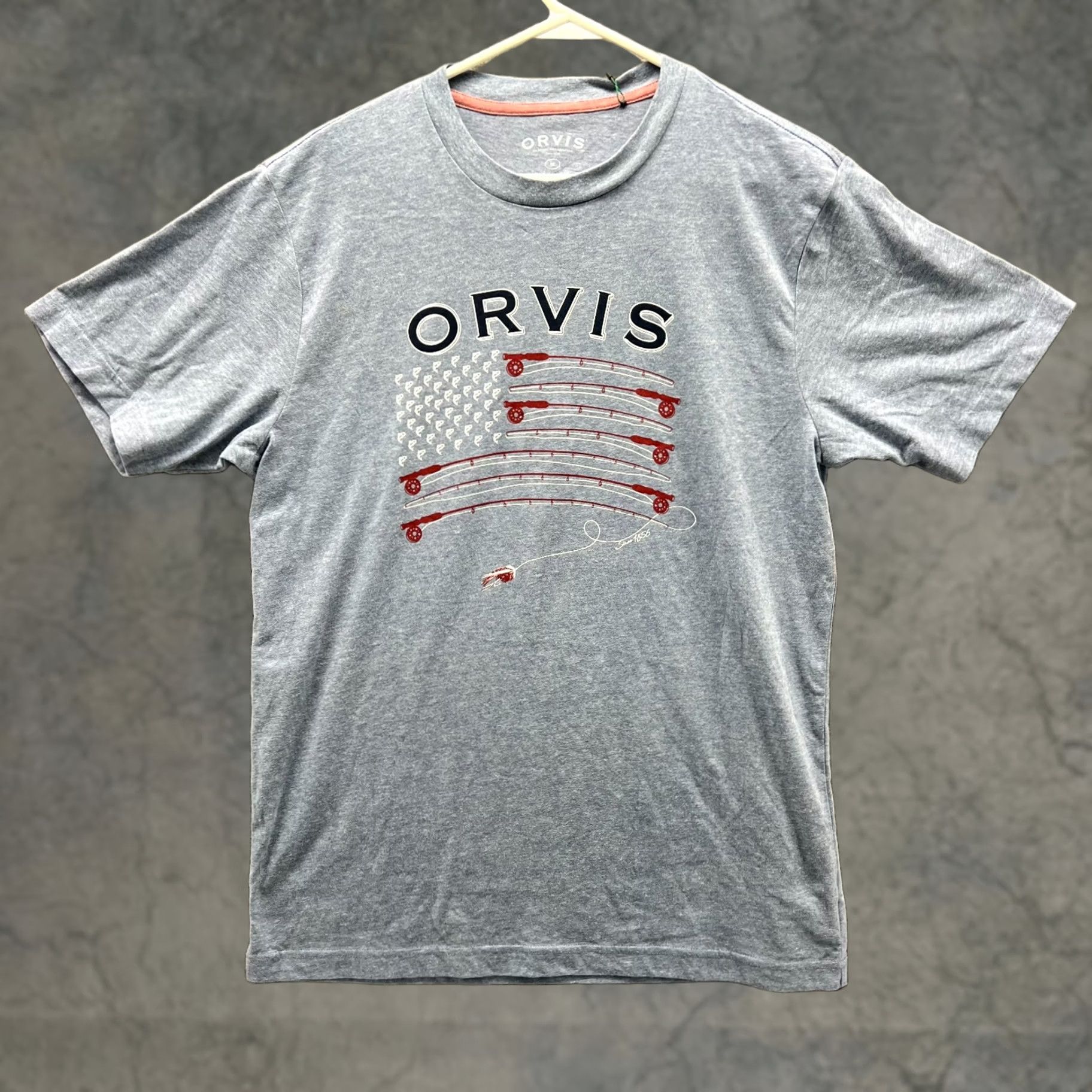 Orvis Orvis Shirt Mens Medium Blue Graphic Tee USA Flag Cotton Blend NEW Size US M / EU 48-50 / 2 - 1 Thumbnail
