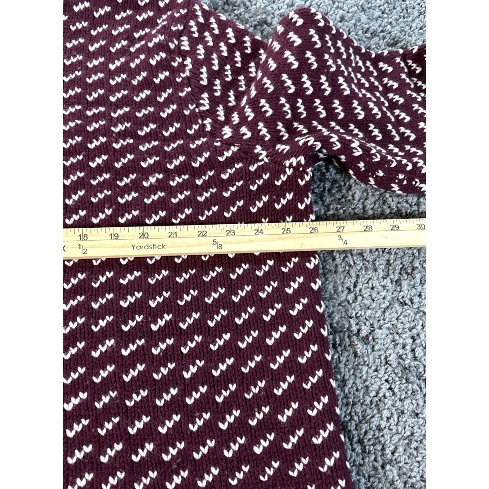 Vintage LL Bean Women's Sweater 2X Plus Wool Crewneck Red Knit Raglan Sleeve Traditional Geometric 100% Wool Classic Fit Pullover VINTAGE: No Size XXL / US 16-18 / IT 52-54 - 3 Thumbnail