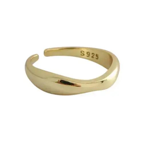 Other Gold Color Irregular Wave Adjustable Ring Size ONE SIZE - 2 Thumbnail