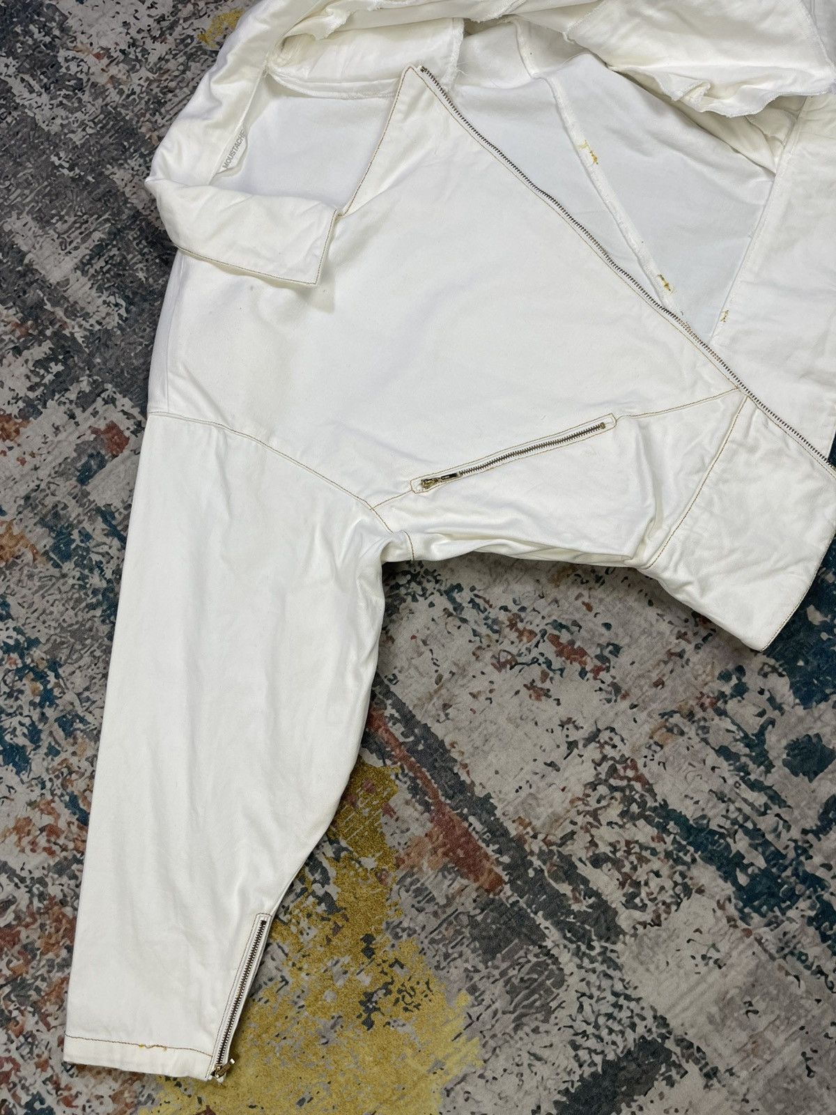 Vintage Vtg Moustache Double Collar Cropped Biker Jacket Size M / US 6-8 / IT 42-44 - 6 Thumbnail