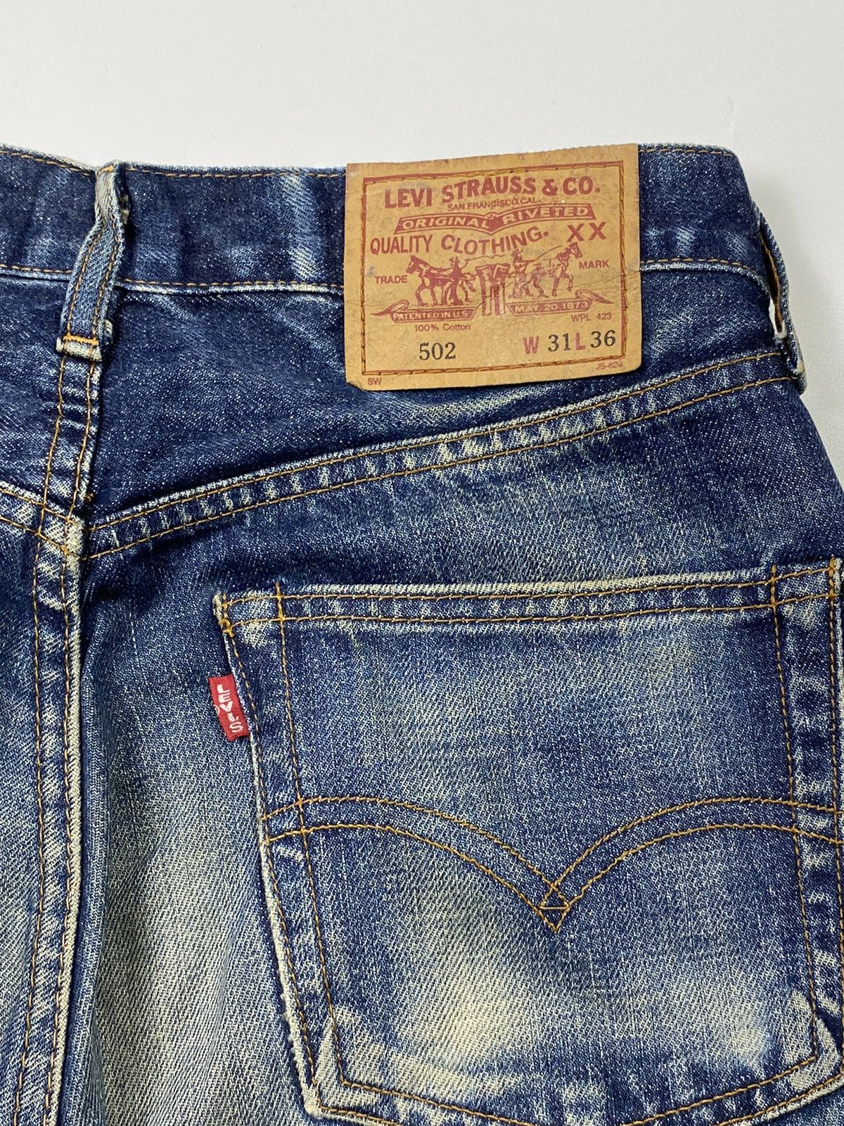 Levi's vintage levis big E 502 selvedge faded wash jeans pant Size US 31 - 10 Thumbnail
