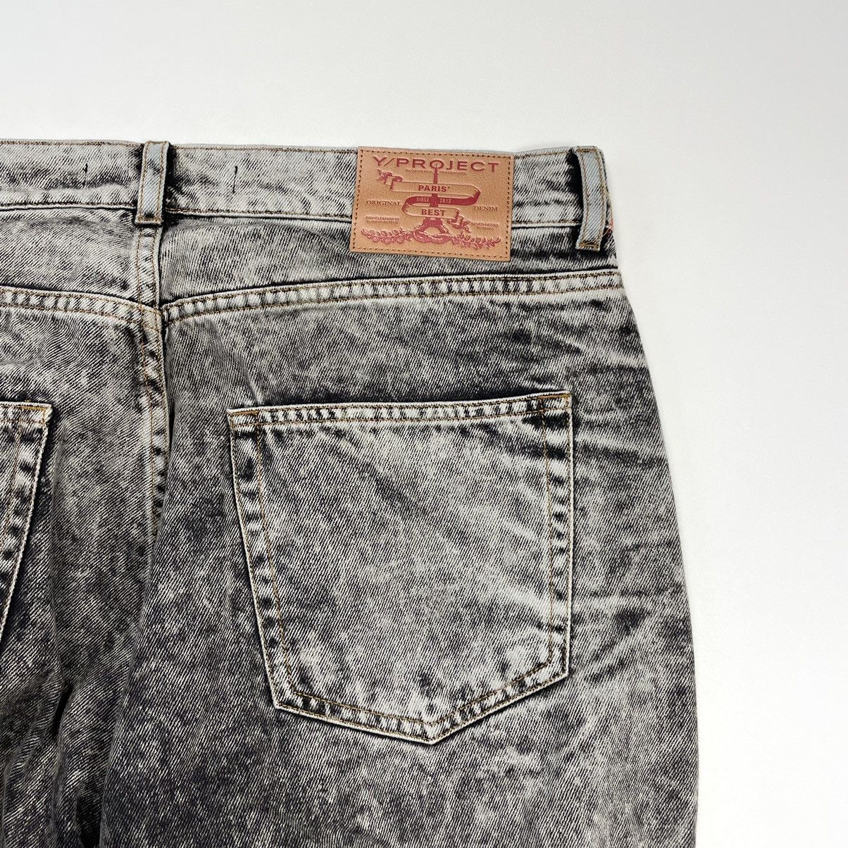 Y/Project S/S 23 ‘Wire’ Acid Washed Gray Denim Jeans Size US 34 / EU 50 - 14 Thumbnail