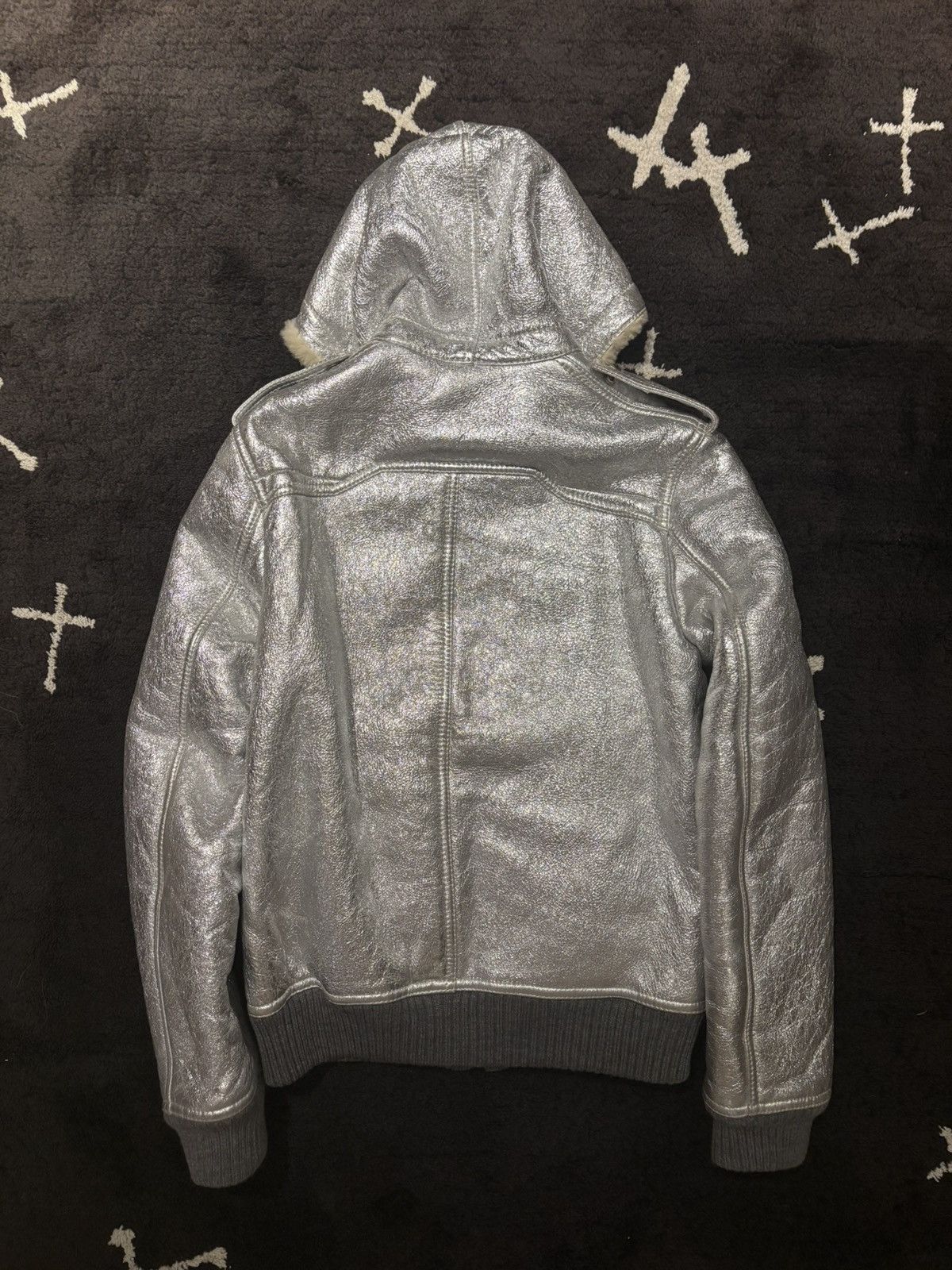 Dior AW07 Dior Homme Silver Glitter Shearling Jacket Size US M / EU 48-50 / 2 - 2 Thumbnail