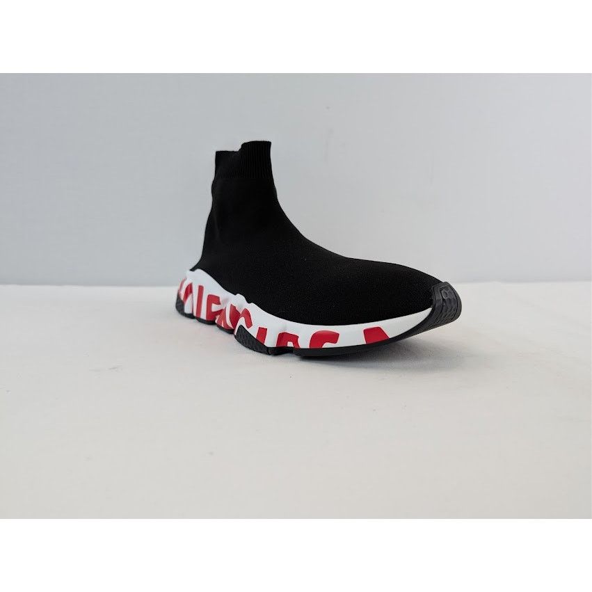 Balenciaga o1rshd1 Speed LT Graffiti Sneakers in Black / White / Red Size US 8 / EU 41 - 3 Thumbnail