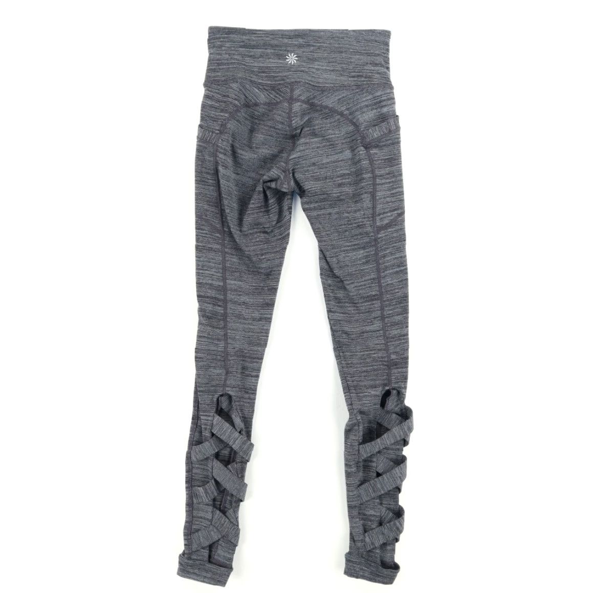 Athleta Athleta High Rise Spacedye Cutout Chaturanga Nylon Woven Leggings Gray Women's XXS Size 24" / US 00 / IT 34 - 4 Thumbnail