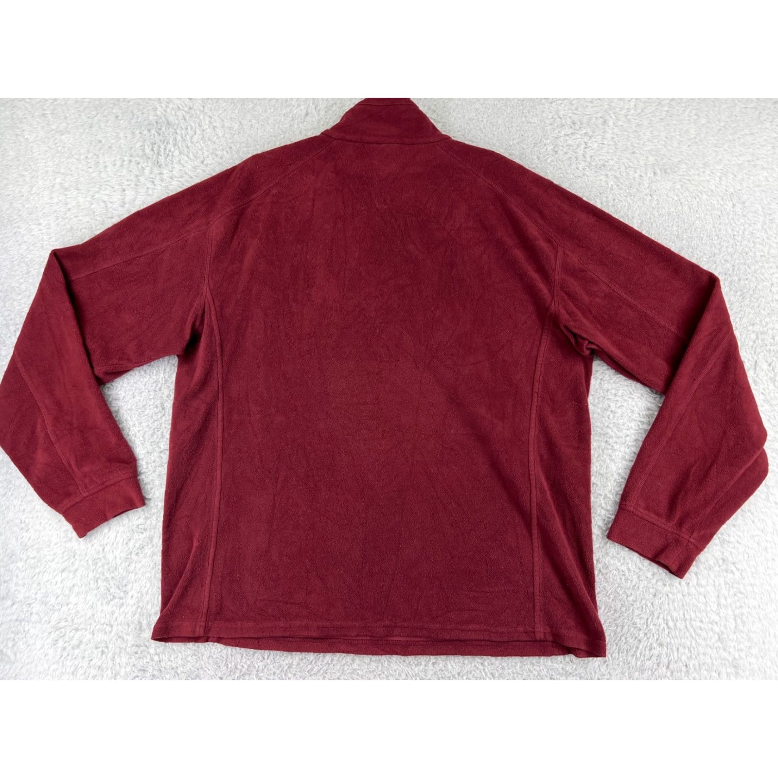 Vintage LL Bean Sweater Mens Large Red Long Sleeve 1/4 Zip Fleece 100% Polyester Pocket Size US L / EU 52-54 / 3 - 2 Thumbnail