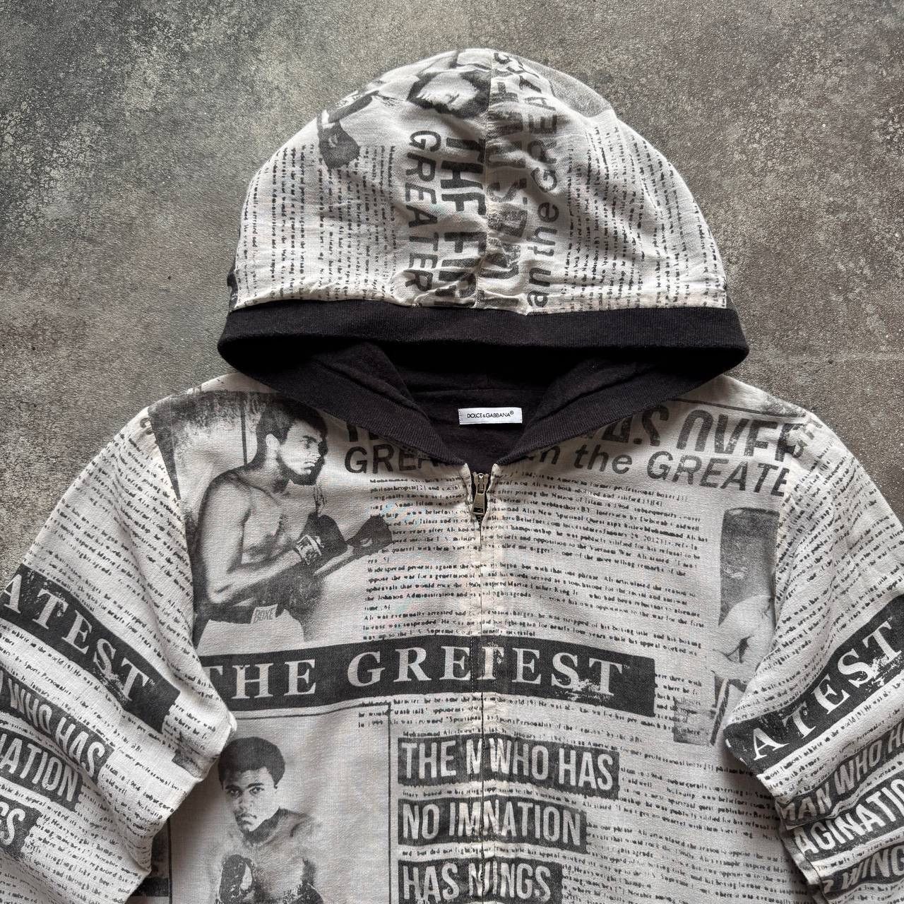 Dolce & Gabbana Dolce & Gabbana Vintage Mohamed Ali Gazette Print Zip Hoodie Size XS / US 0-2 / IT 36-38 - 4 Thumbnail
