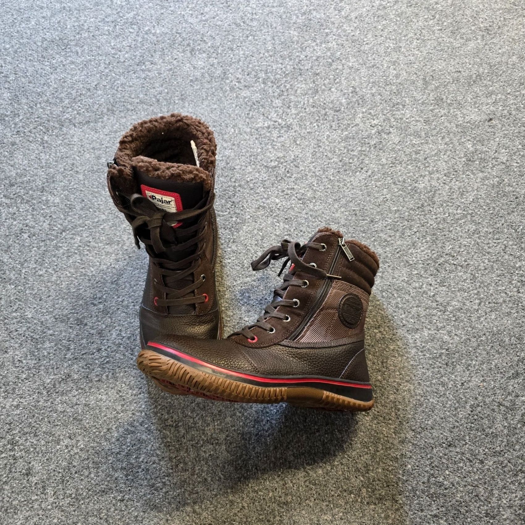 Pajar Pajar Boots Mens 10.5 Brown Leather Waterproof Trooper Lined Snow Boot Mens Lightweight Leather Outsole Wool Lining (if applicable) Size US 11 / EU 44 - 2 Thumbnail
