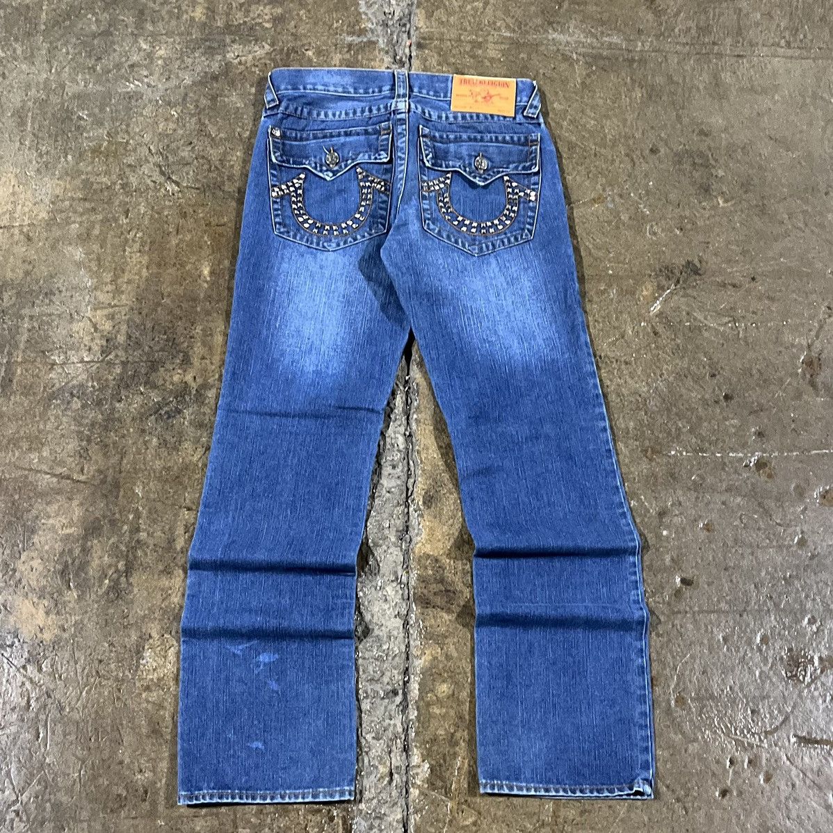 image of Crazy Vintage Y2K True Religion Jeans Hip-Hop Skater Unique in Blue, Men's (Size 34)