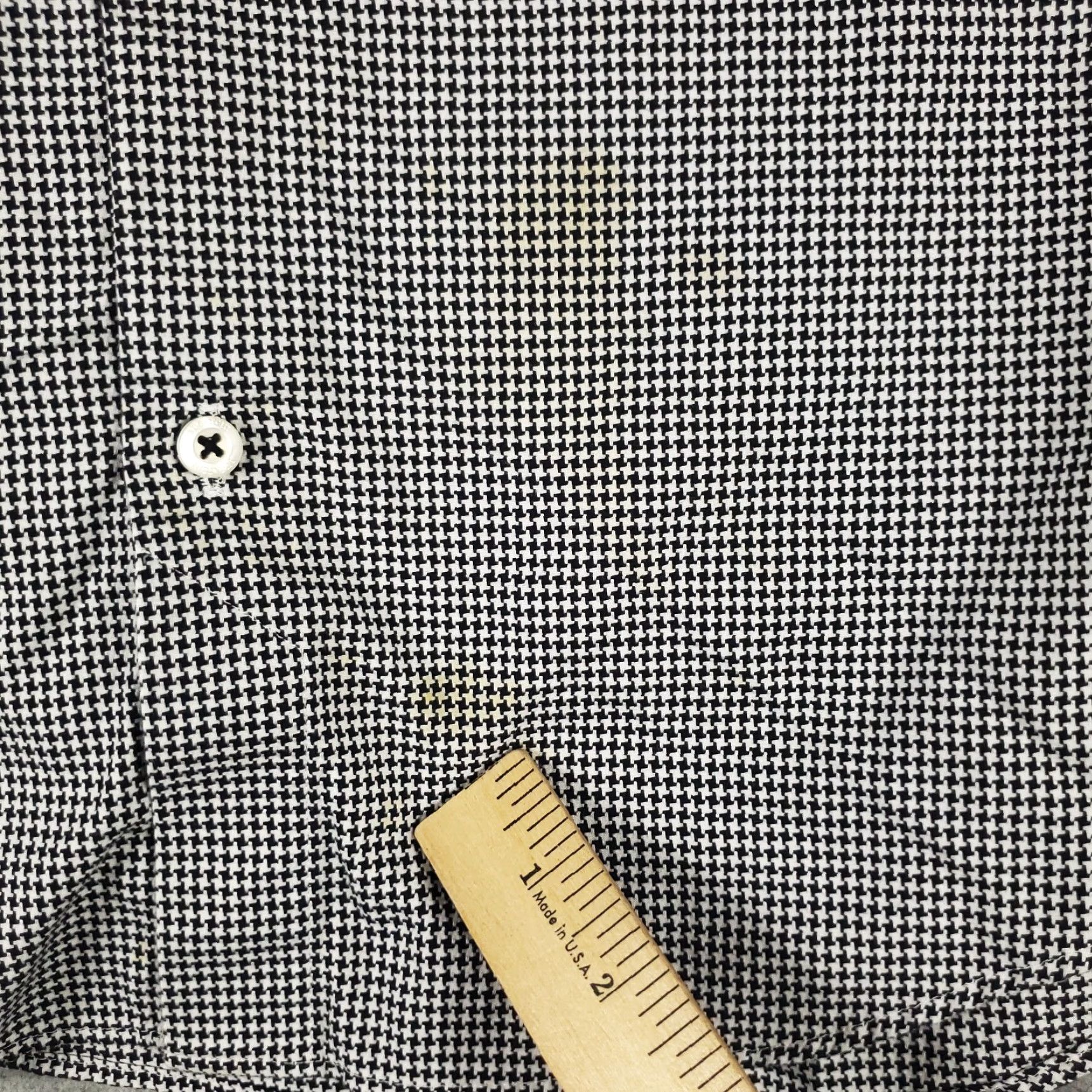 BUGATCHI VINTAGE Bugatchi Uomo Dress Shirt Mens Size 15.5 Long Sleeve Gray Geometric Cotton Business Casual Formal Size 40R - 5 Thumbnail