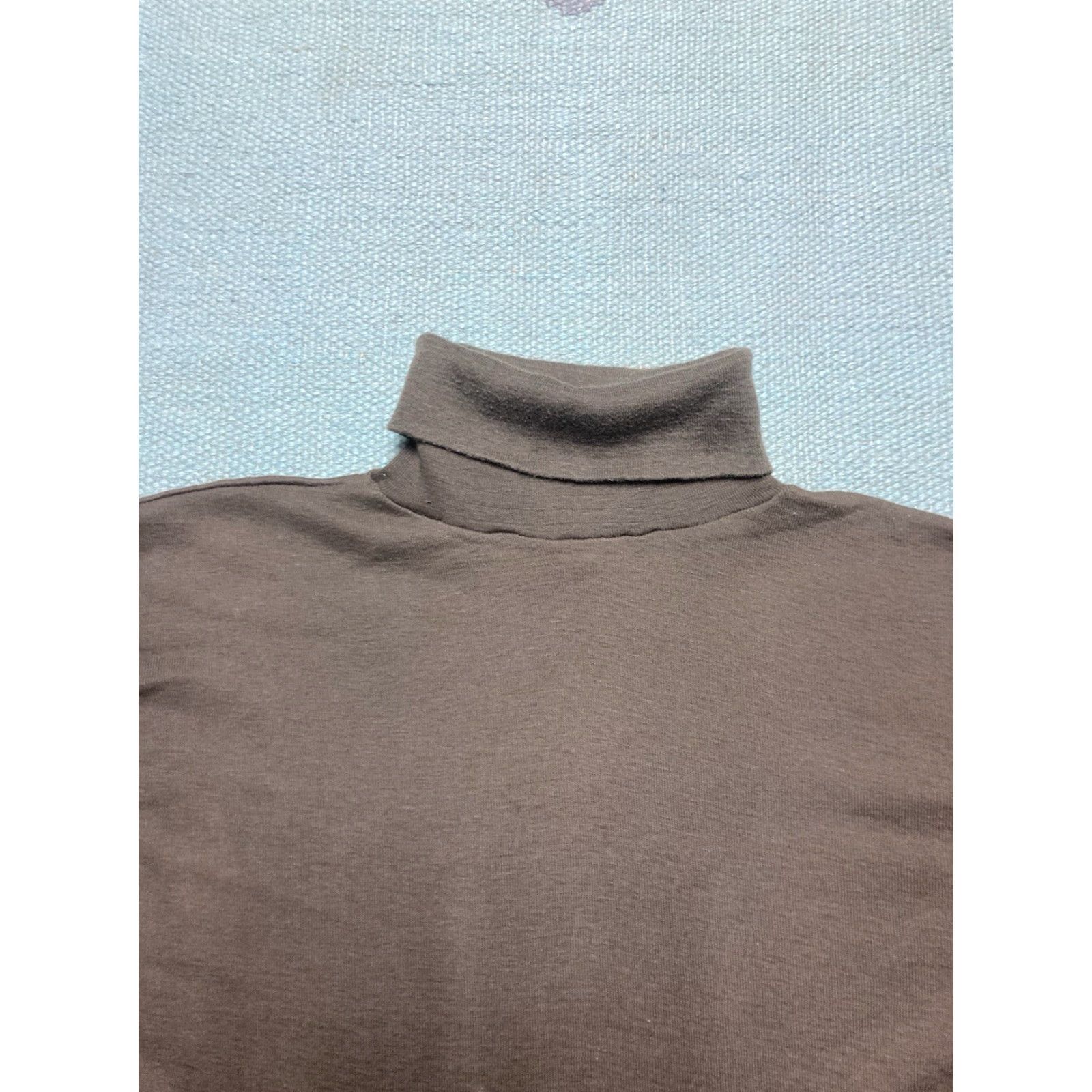 Vintage VINTAGE 60s 70s long sleeve t shirt roll turtle neck blank brown soft large Mens T-Shirt Size US L / EU 52-54 / 3 - 4 Thumbnail