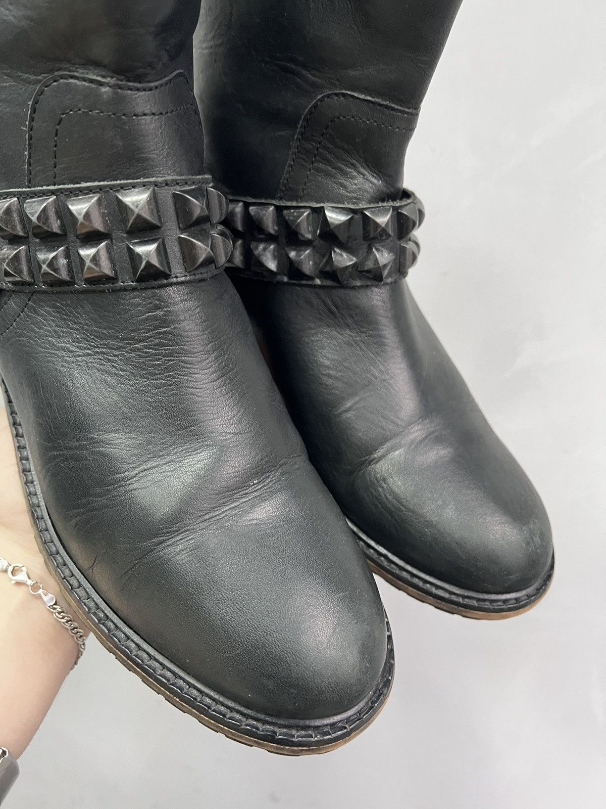 Hedi Slimane Hedi slimane style studded leather boots hype 90s Size US 7.5 / EU 40-41 - 10 Thumbnail