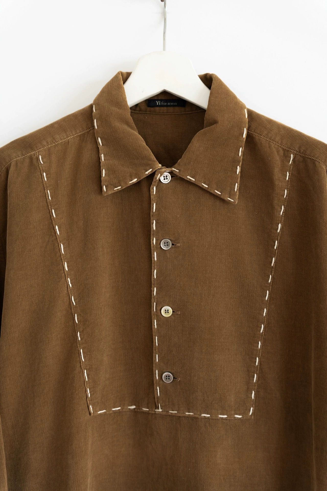 Yohji Yamamoto Yohji Yamamoto 90s Y's Men Stitched Corduroy Shirt One Size Size US M / EU 48-50 / 2 - 3 Thumbnail