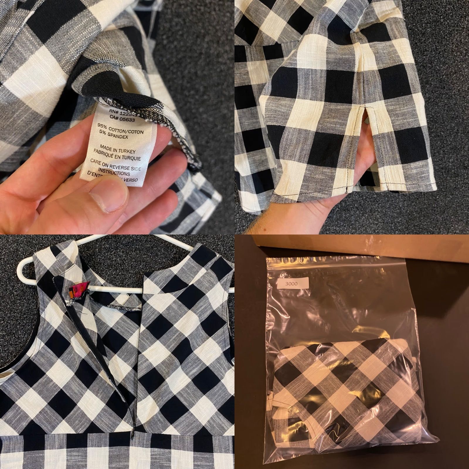 Vintage ISLE by Melis Kozan Top Womens M Black Gray Plaid Sleeveless Blouse NICE Size M / US 6-8 / IT 42-44 - 8 Thumbnail