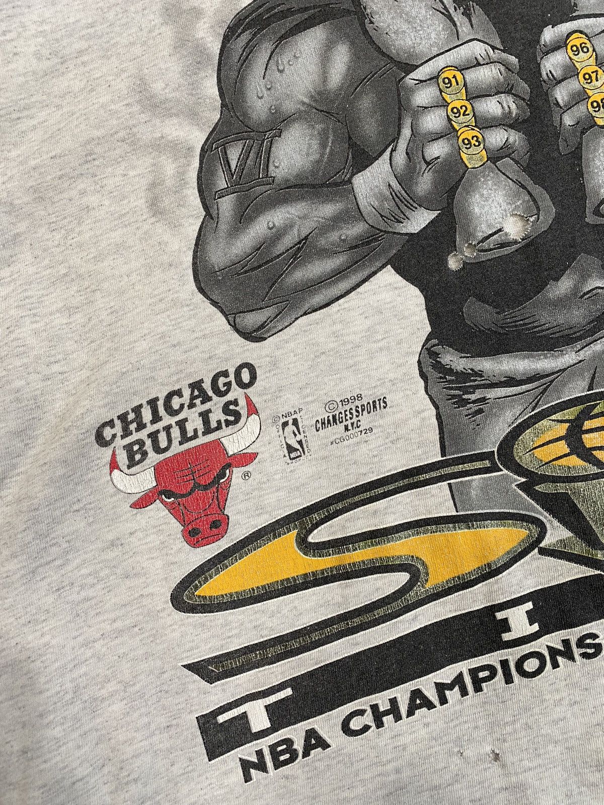 Designer × Vintage 1998 Chicago Bulls 6 Time NBA Finals Champion Shirt Size US XL / EU 56 / 4 - 5 Thumbnail