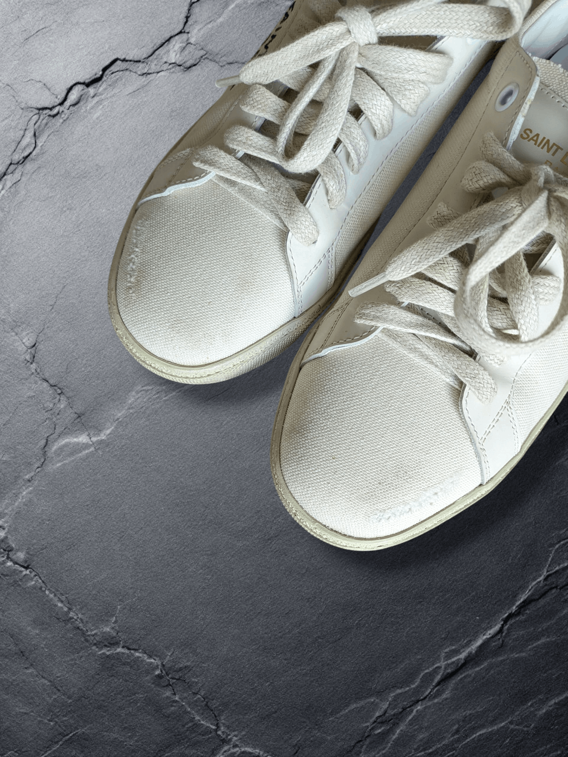 Saint Laurent Paris Saint Laurent Court Classic SL/06 Low Distressed Off White Size US 8 / IT 38 - 5 Thumbnail