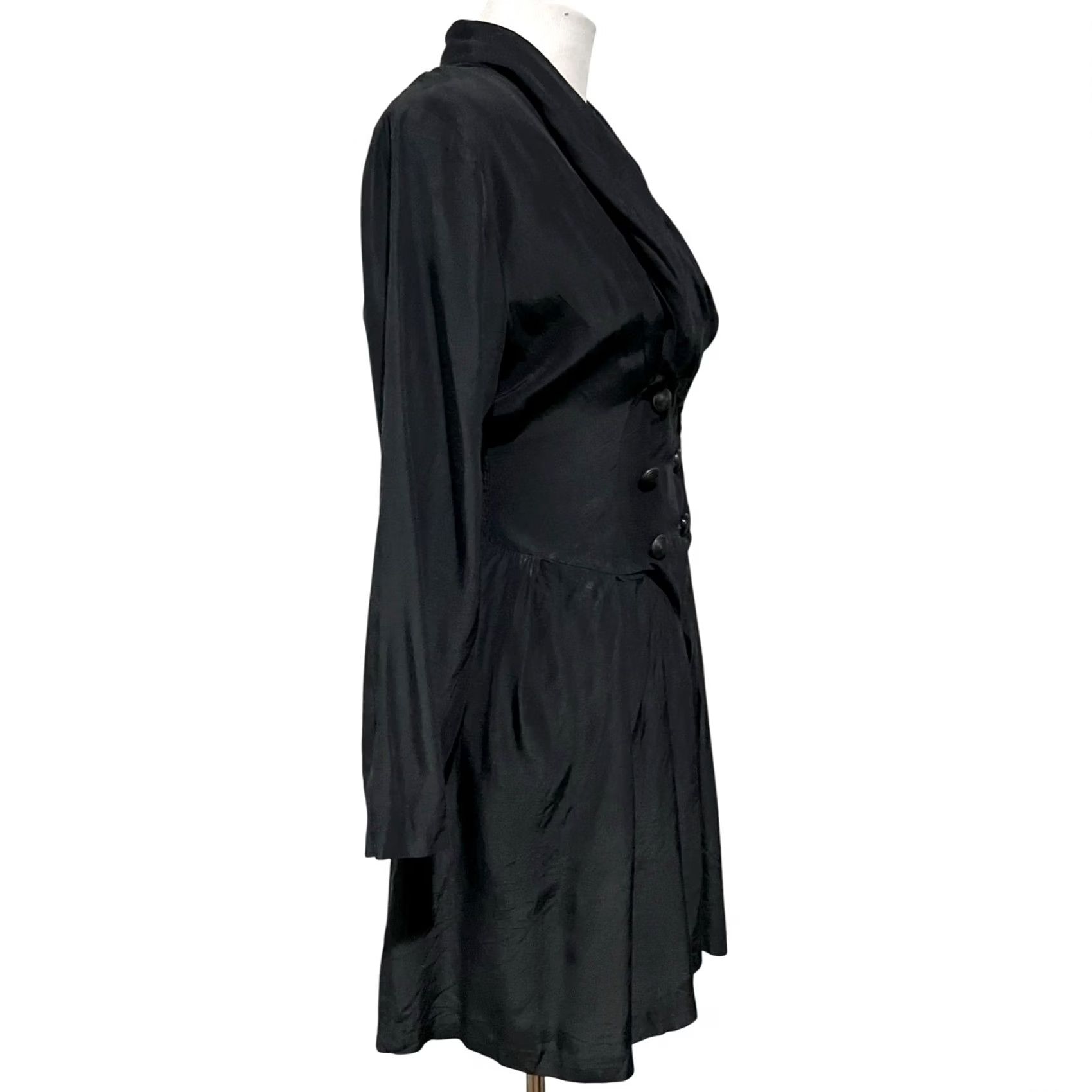 Vintage VINTAGE Breakin Loose Romper Playsuit Black Buttons Long Sleeve Collar 90s Sz L Size L / US 10 / IT 46 - 7 Thumbnail