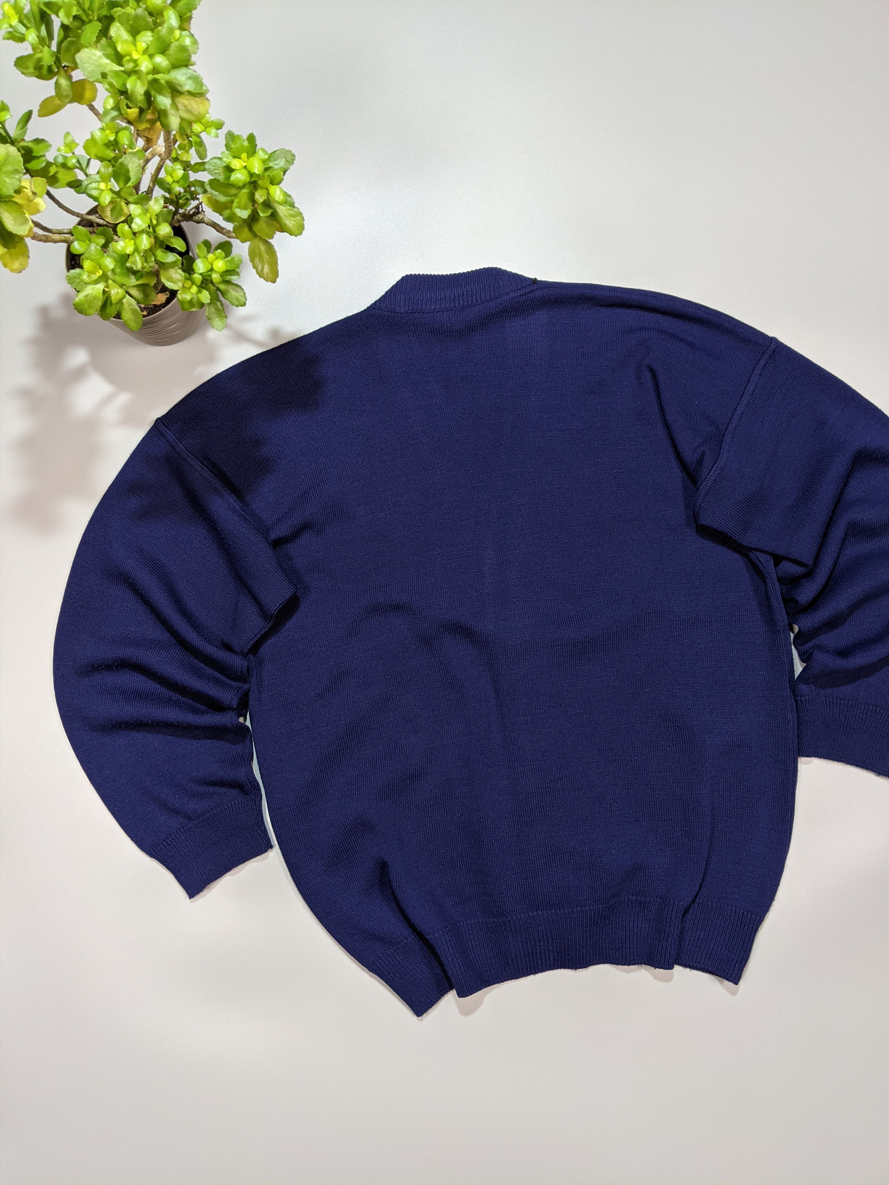 Lacoste × Vintage LACOSTE Men's Vintage 90' Navy Blue Cardigan Sweater Size US XL / EU 56 / 4 - 7 Thumbnail