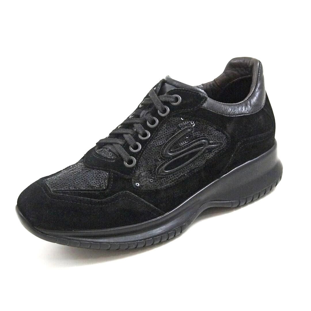 Santoni Santoni Sneakers Black Suede Sequins Womens EU 37 US 7 Size US 7 / IT 37 - 1 Thumbnail