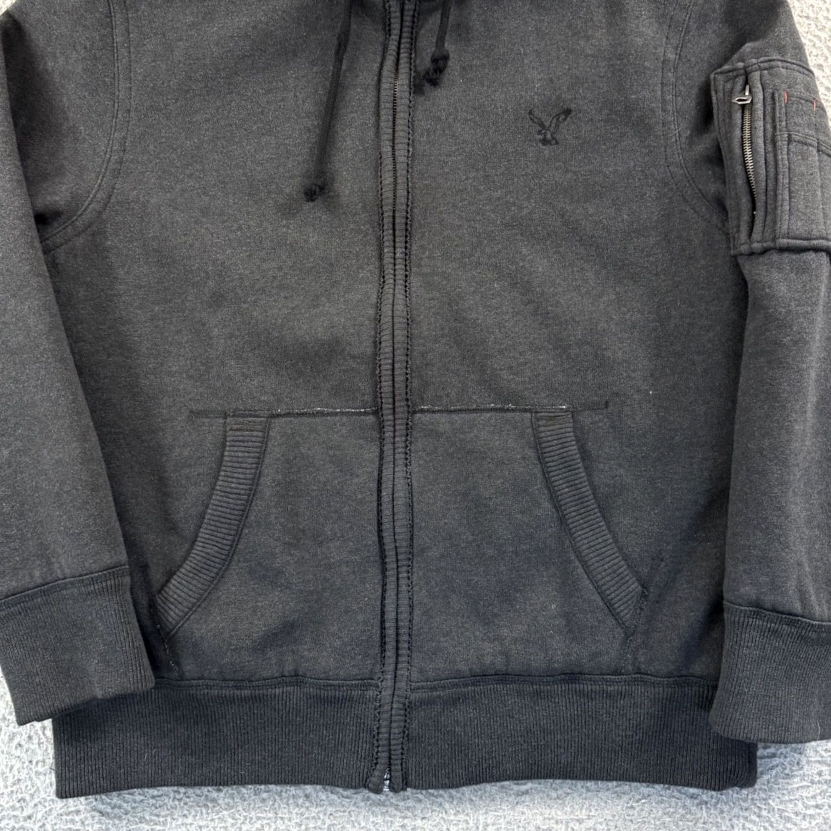 American Eagle Outfitters VINTAGE American Eagle Jacket Mens XL Gray Fur Hoodie Camo Lined Zip Outdoor Y2K Size US XL / EU 56 / 4 - 2 Thumbnail