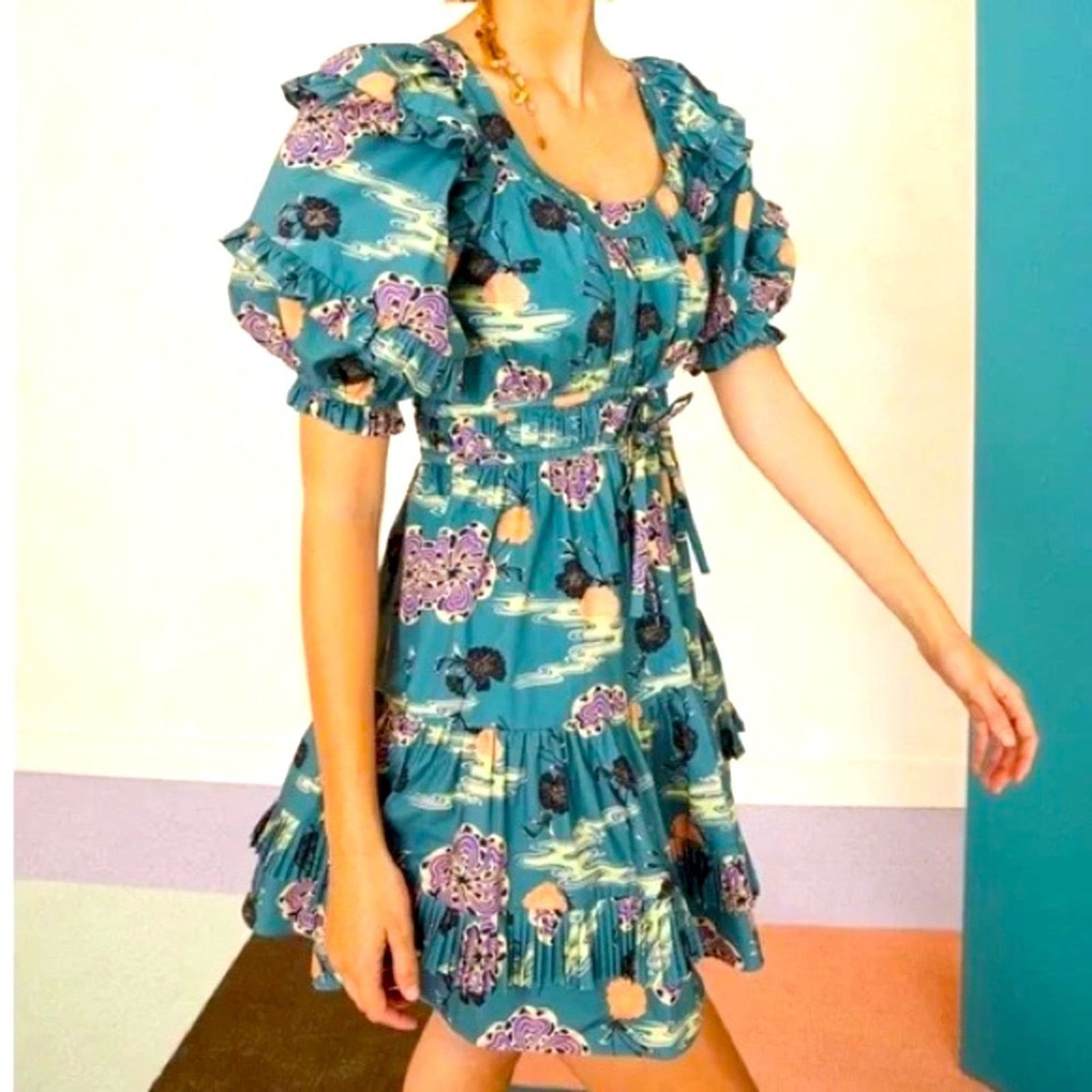 Ulla Johnson Ulla Johnson $398 Naomi Dress River Sz 2 EUC Size XS / US 0-2 / IT 36-38 - 12 Thumbnail