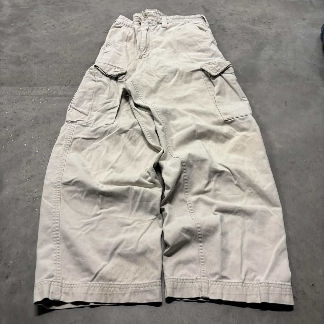 Japanese Brand × Vintage Crazy Vintage Y2K/2000s Baggy White Streetwear Skater Cargo Pants! Size US 34 / EU 50 - 3 Thumbnail