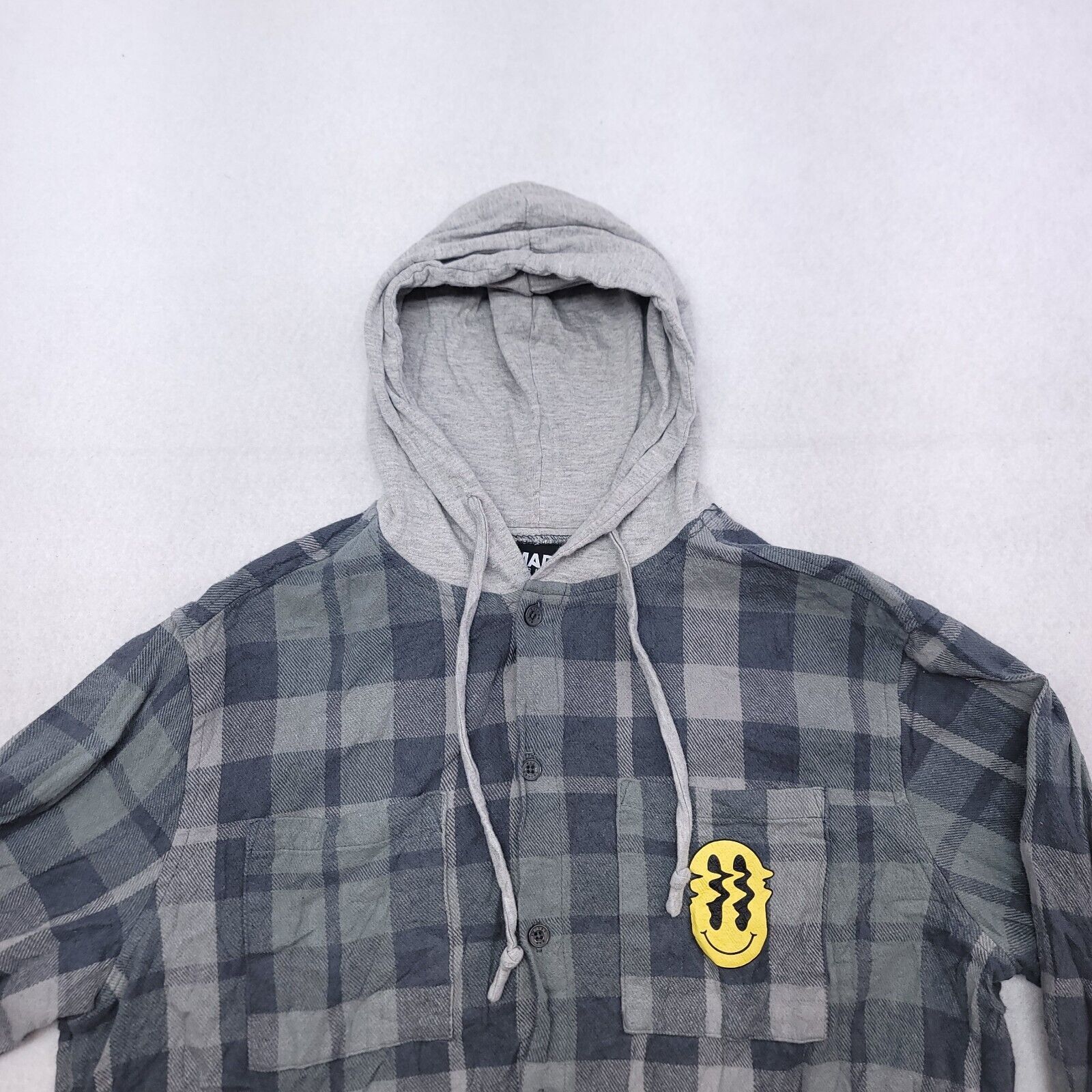 Mad Engine Mad Engine Casual Hoodie Mens Size Large L Gray Plaid Size US L / EU 52-54 / 3 - 1 Thumbnail