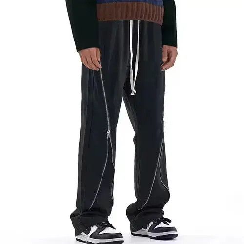 Designer zipper utility baggy flared pants Size US 34 / EU 50 - 1 Thumbnail