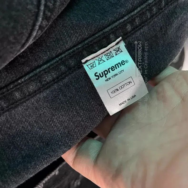 Supreme Supreme Denim Jacket with Repeated Text. Size US L / EU 52-54 / 3 - 6 Thumbnail