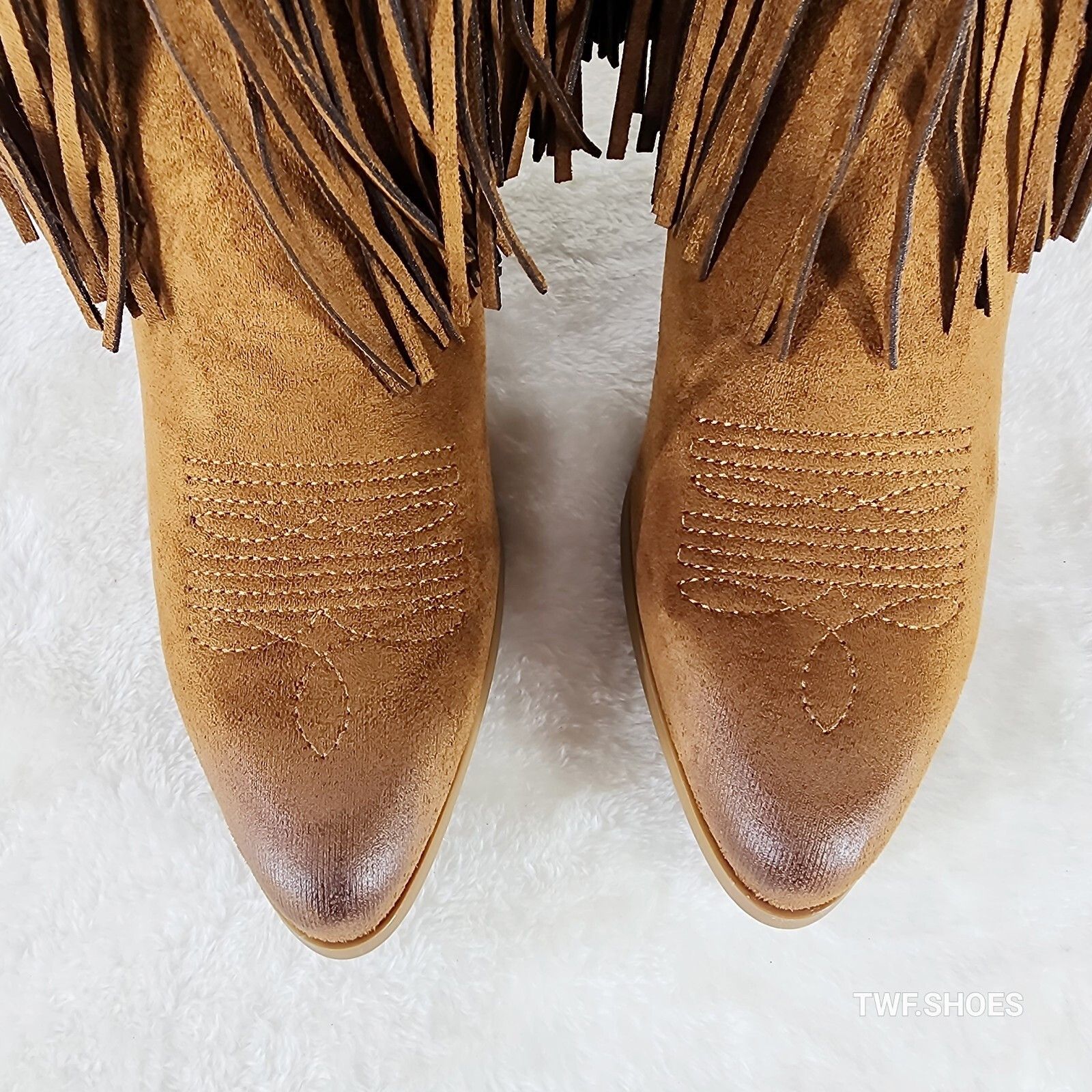 Other Dusty Trails Mid Calf Whiskey Brown Fringe Country Western C Size US 9 / IT 39 - 6 Thumbnail