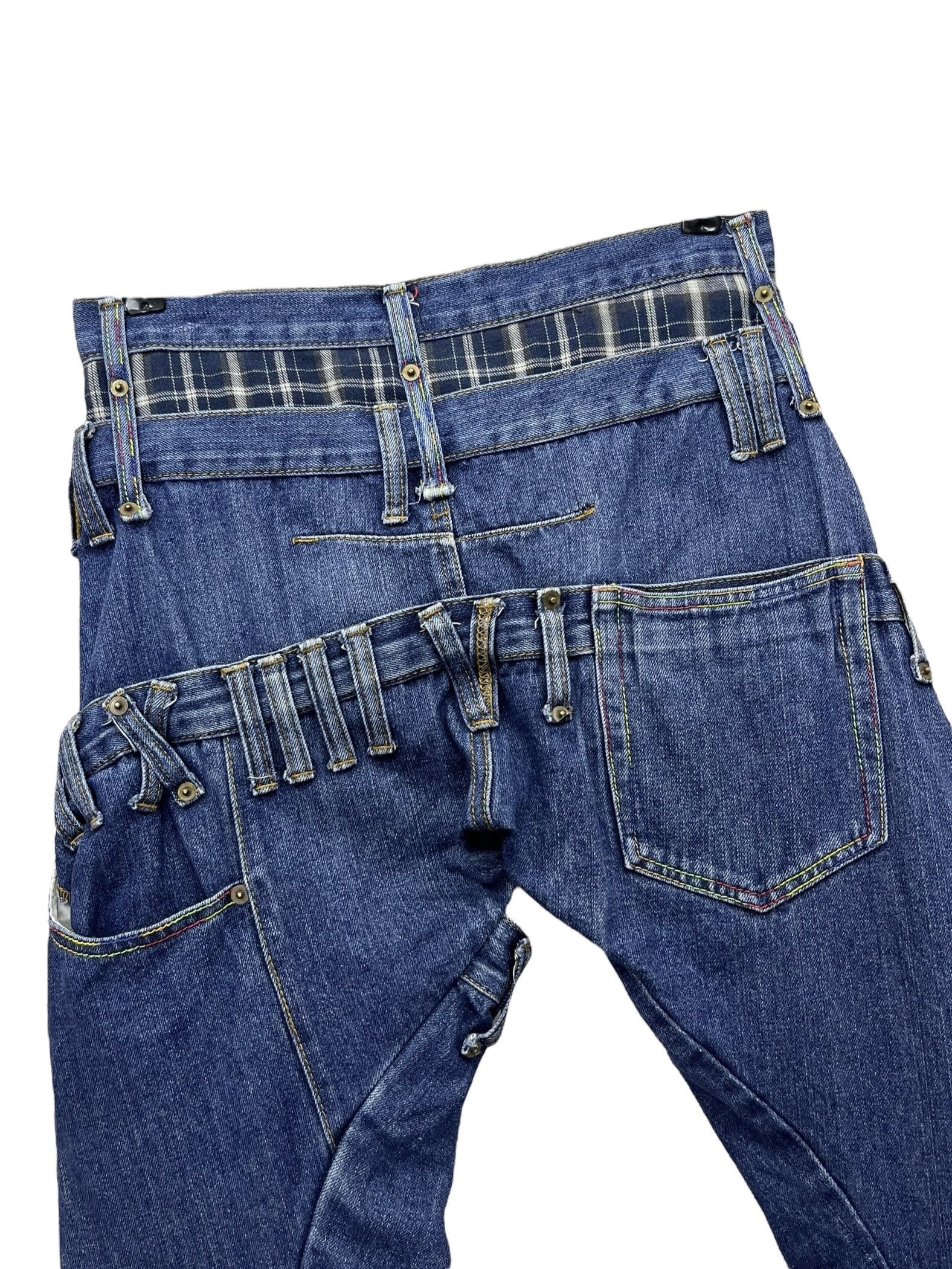 🔥VERY RARE🔥BREATHMINT Punk Tartan Triple Waist Denim
