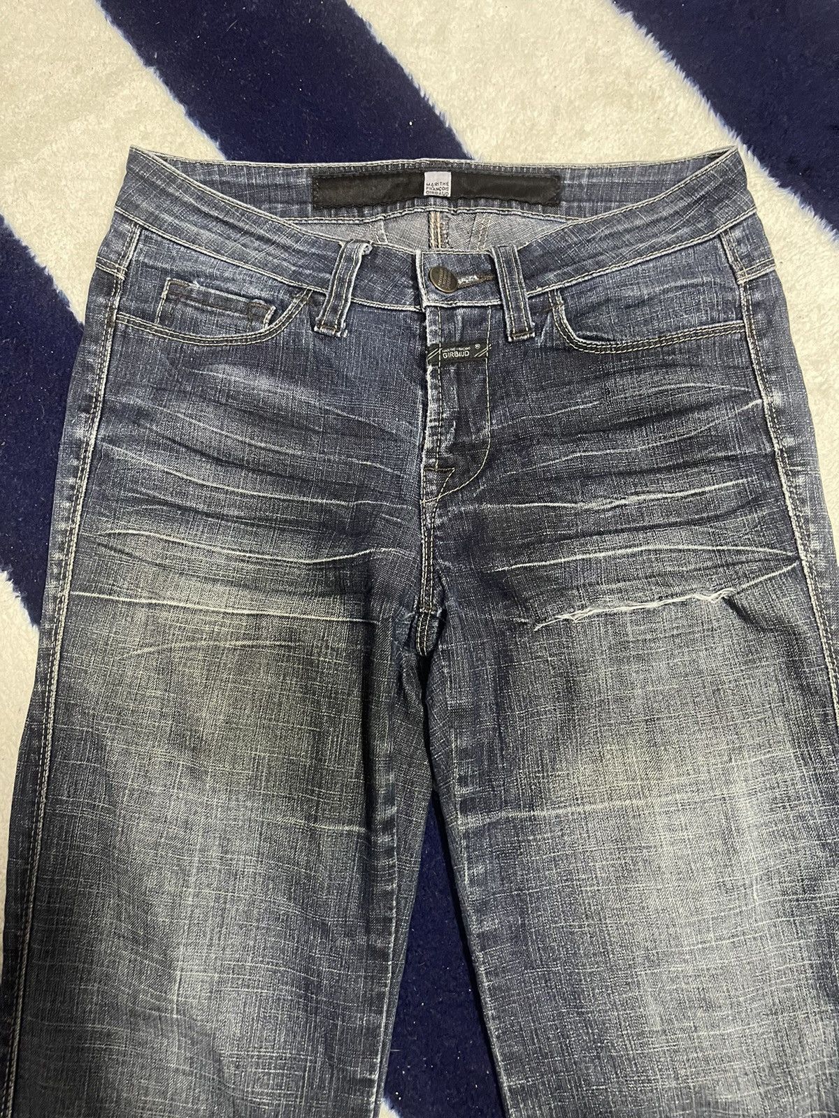 Marithe + Francois Girbaud Distressed Marithe Francois Girbaud Flare Jeans (14) Size 27" / US 4 / IT 40 - 10 Thumbnail