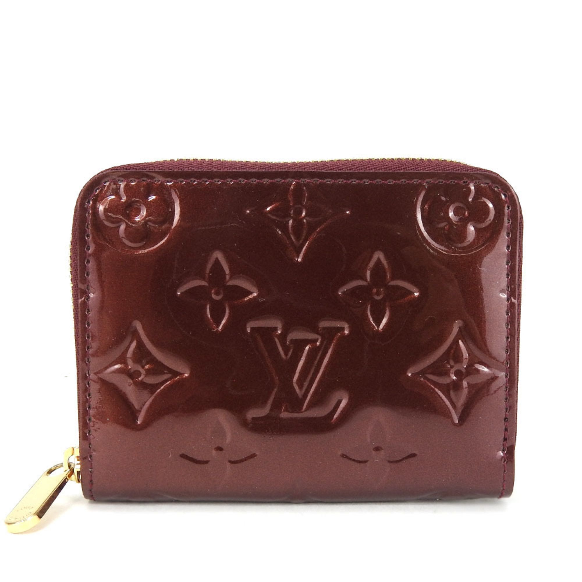 image of Louis Vuitton Wallets & Coin Cases Zippy Purse M93603 Monogram Vernis Rouge Fauvist Round Accessori