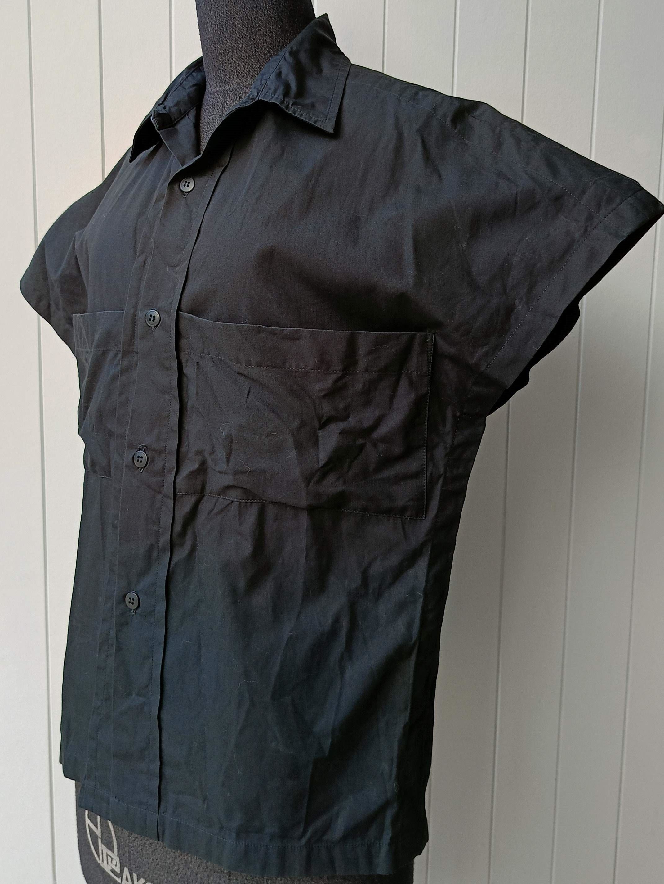 Yohji Yamamoto Yohji Yamamoto Y's bis LIMI Japan black wide shoulder shirt Size S / US 4 / IT 40 - 1 Thumbnail
