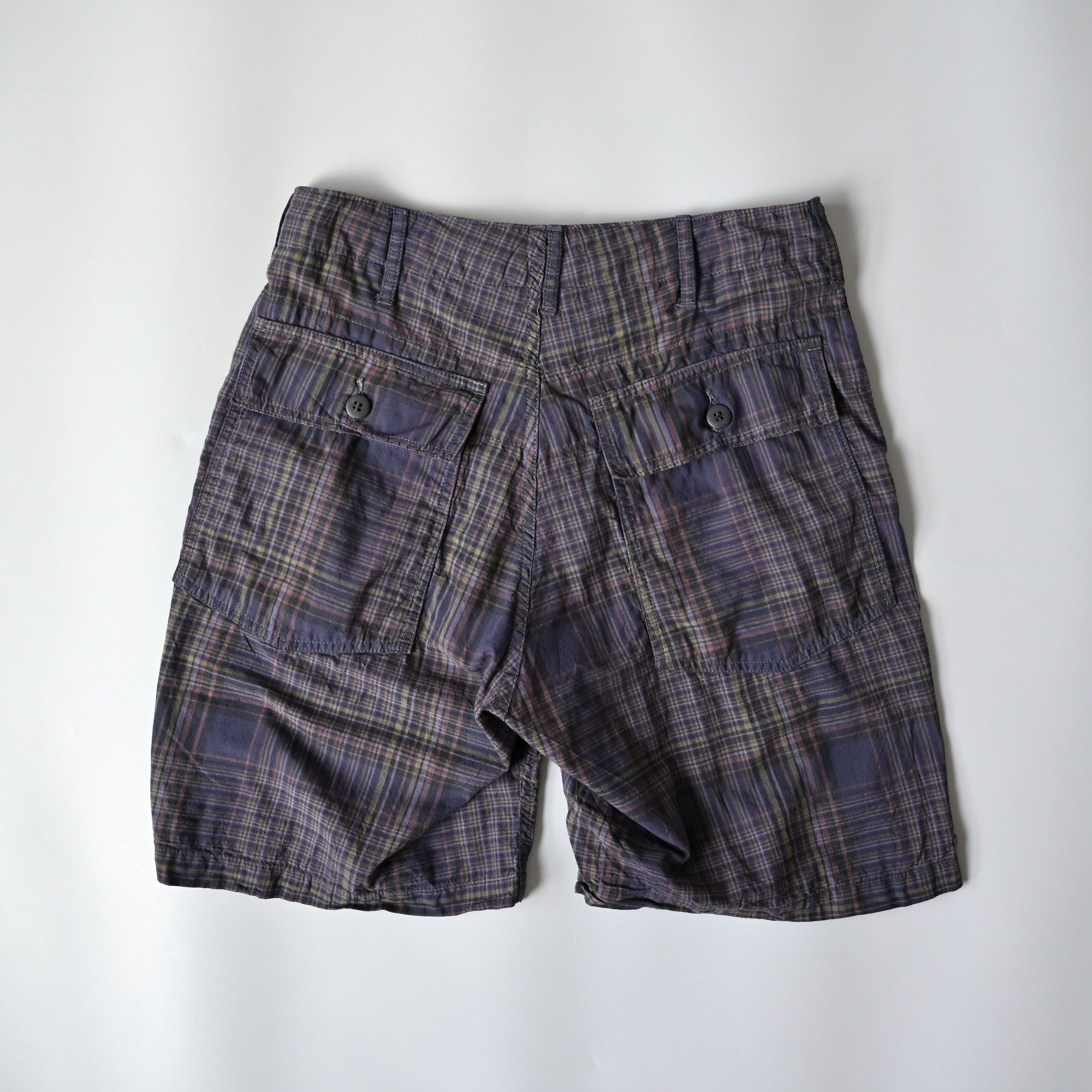Engineered Garments UNUSED, Engineered Garments fatigue shorts, brown plaid, XS Size US 30 / EU 46 - 2 Thumbnail