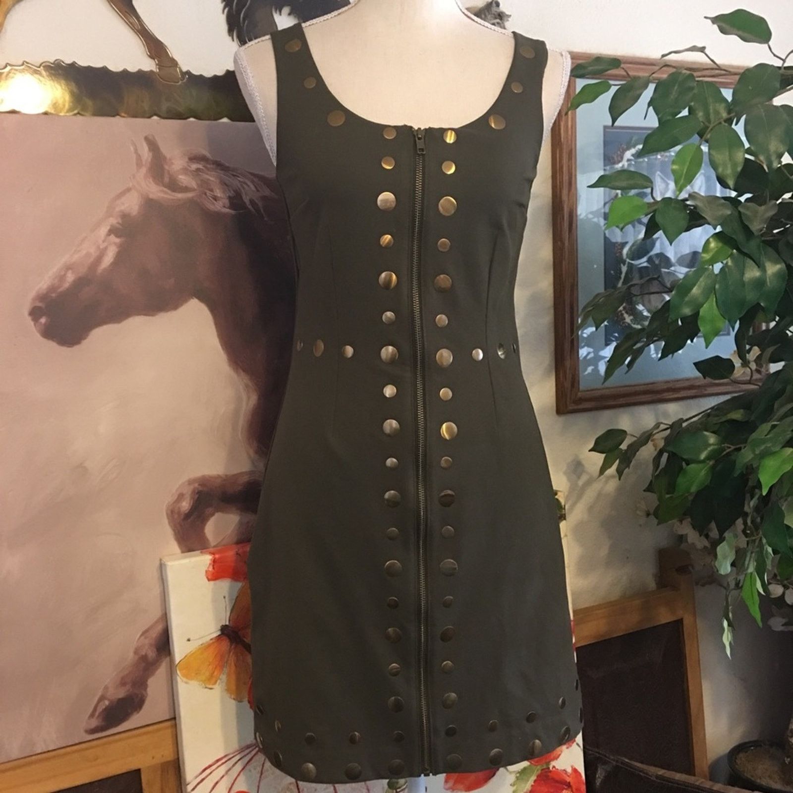 Cynthia Rowley Cynthia Rowley olive green gold medallion dress XS Size XS / US 0-2 / IT 36-38 - 1 Thumbnail