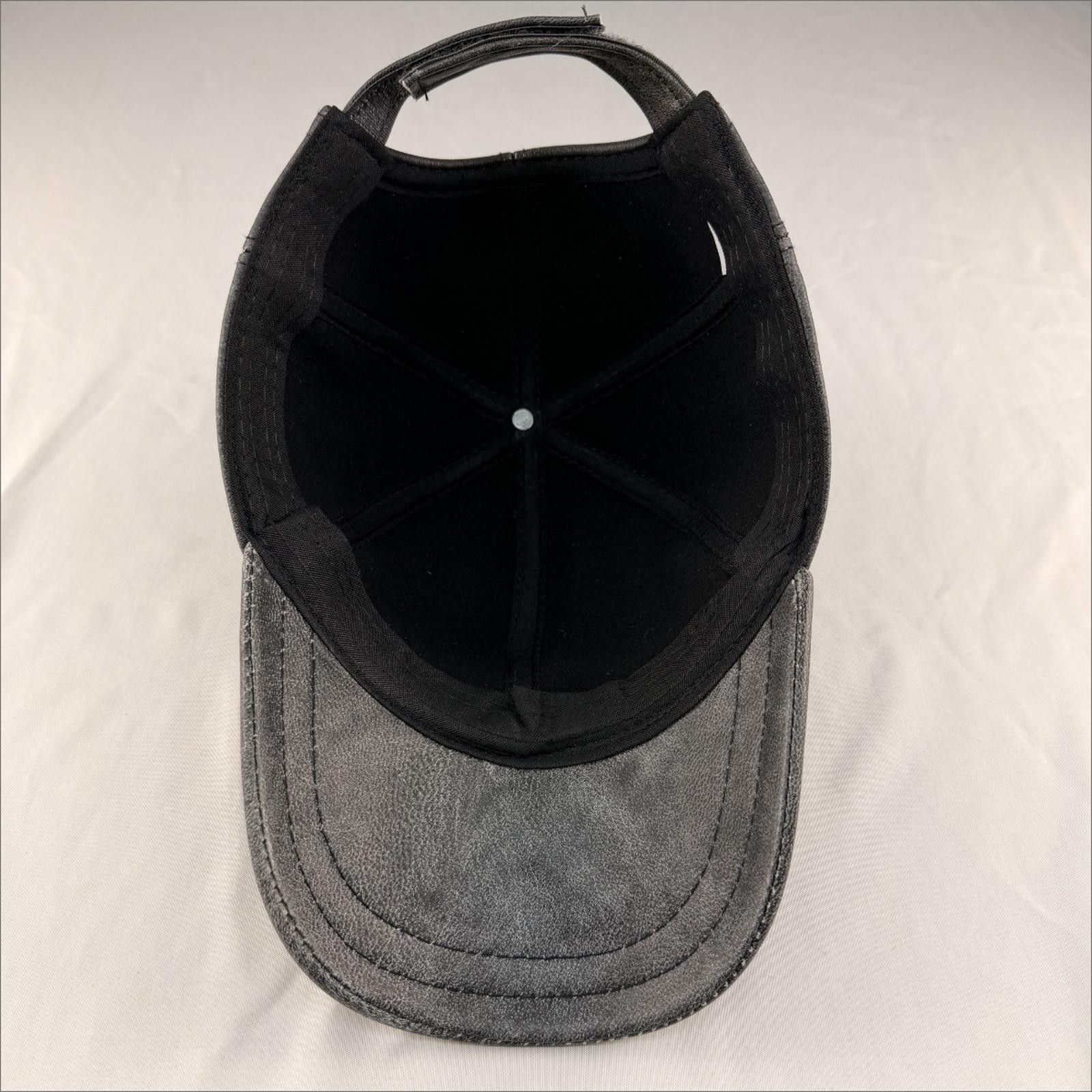 Other NEW Black Leather Baseball Cap - Premium Hat 078 Size ONE SIZE - 6 Thumbnail