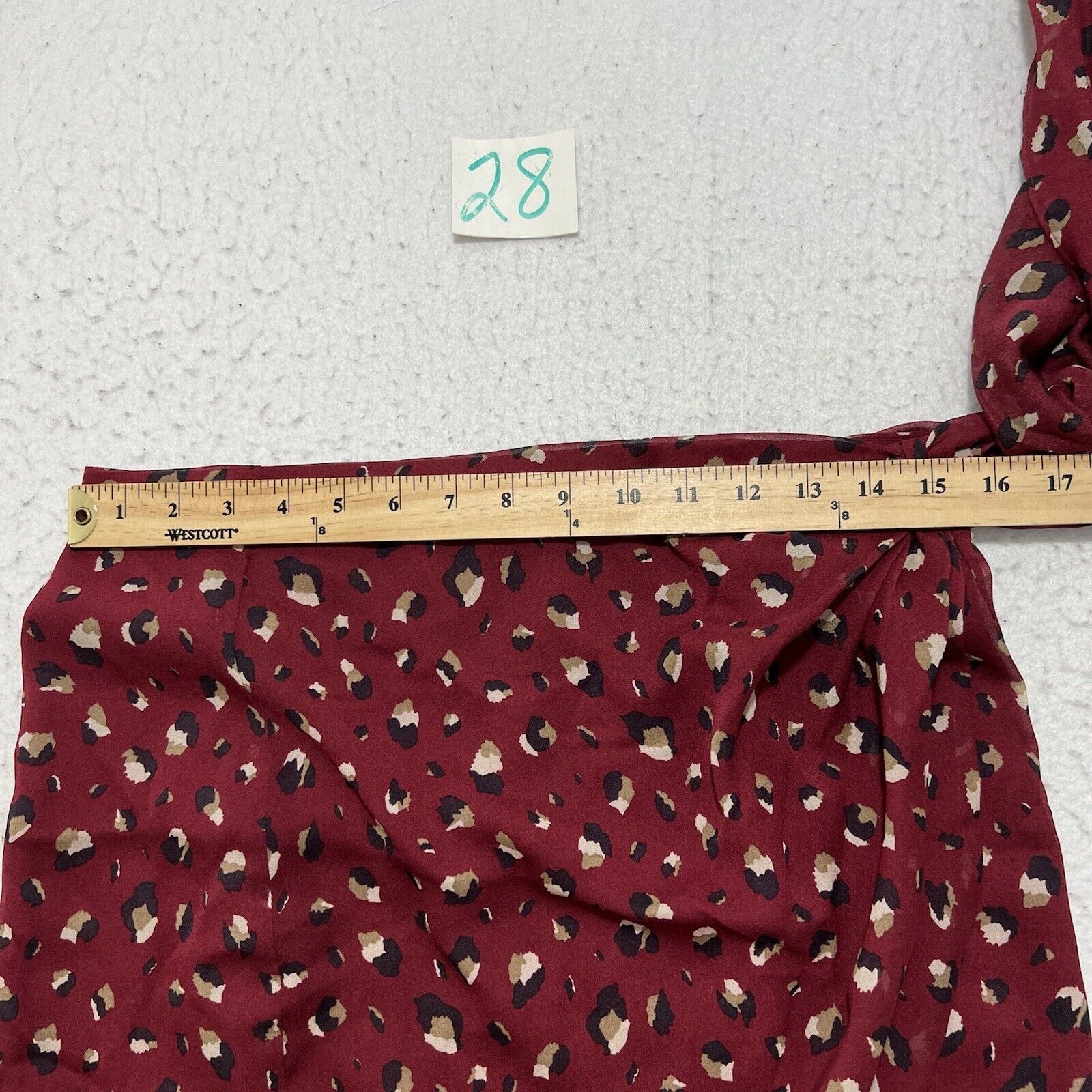 Other Bardot Maroon Animal Printed Side Tie Zip Up Chiffon Skirt Size 30" / US 8 / IT 44 - 7 Thumbnail