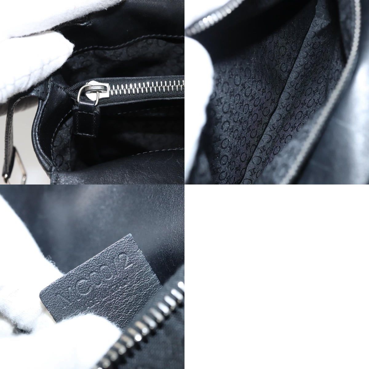 Celine CELINE C Macadam Canvas Hand Bag Black Size ONE SIZE - 13 Thumbnail