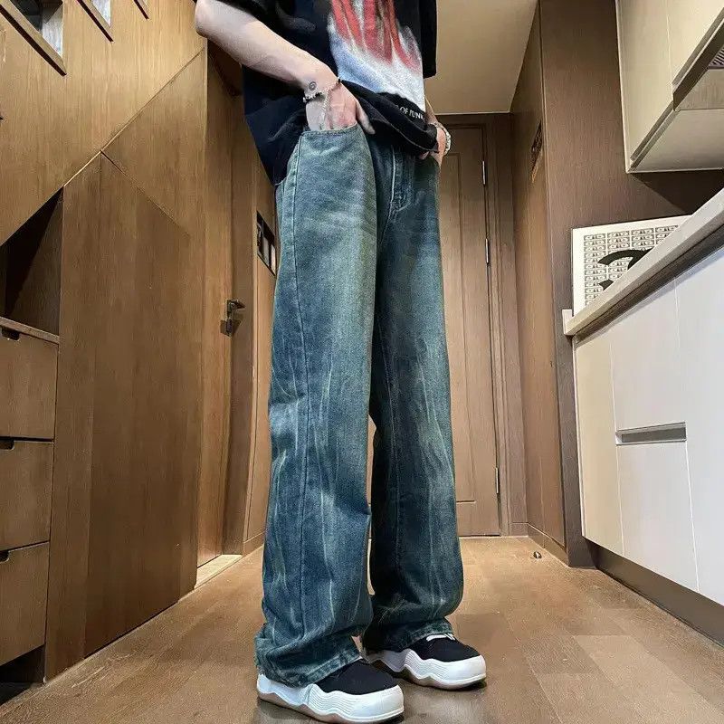 Japanese Brand Retro loose straight leg micro flared jeans Size US 32 / EU 48 - 5 Thumbnail