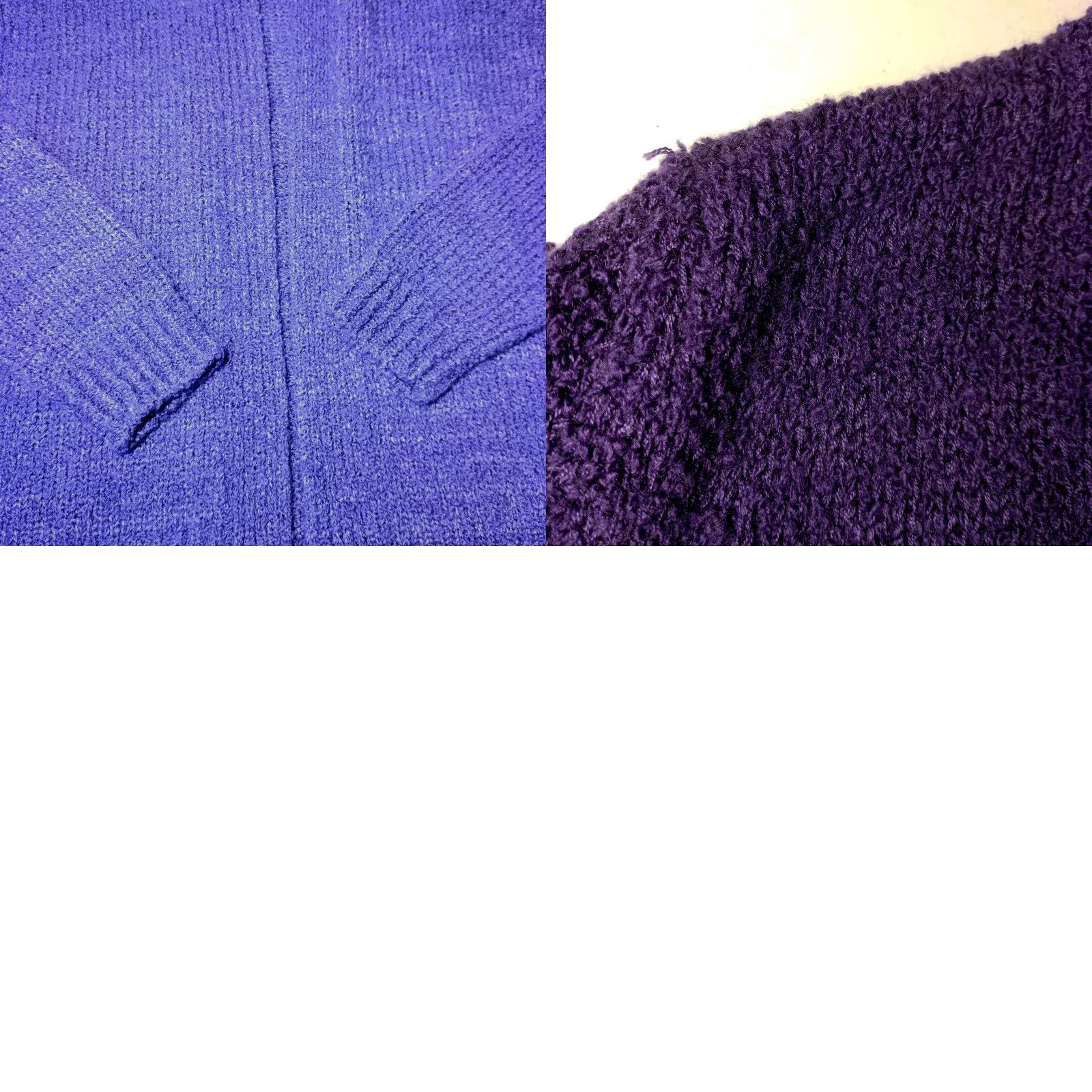 Vintage VINTAGE LeRoy Knitwear Cardigan Sweater Women XL Purple Chunky-Knit Grannycore Size XL / US 12-14 / IT 48-50 - 8 Thumbnail