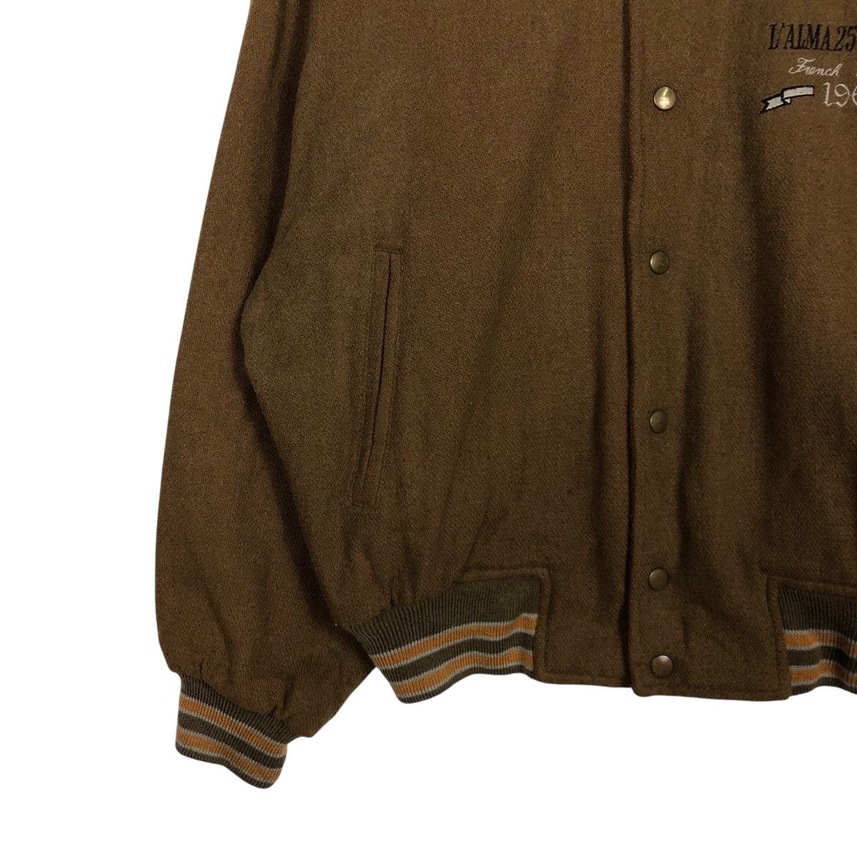 Japanese Brand 📌Rich Brown Bomber Jacket Expressly Big Logo Issey Miyake Size US M / EU 48-50 / 2 - 5 Thumbnail
