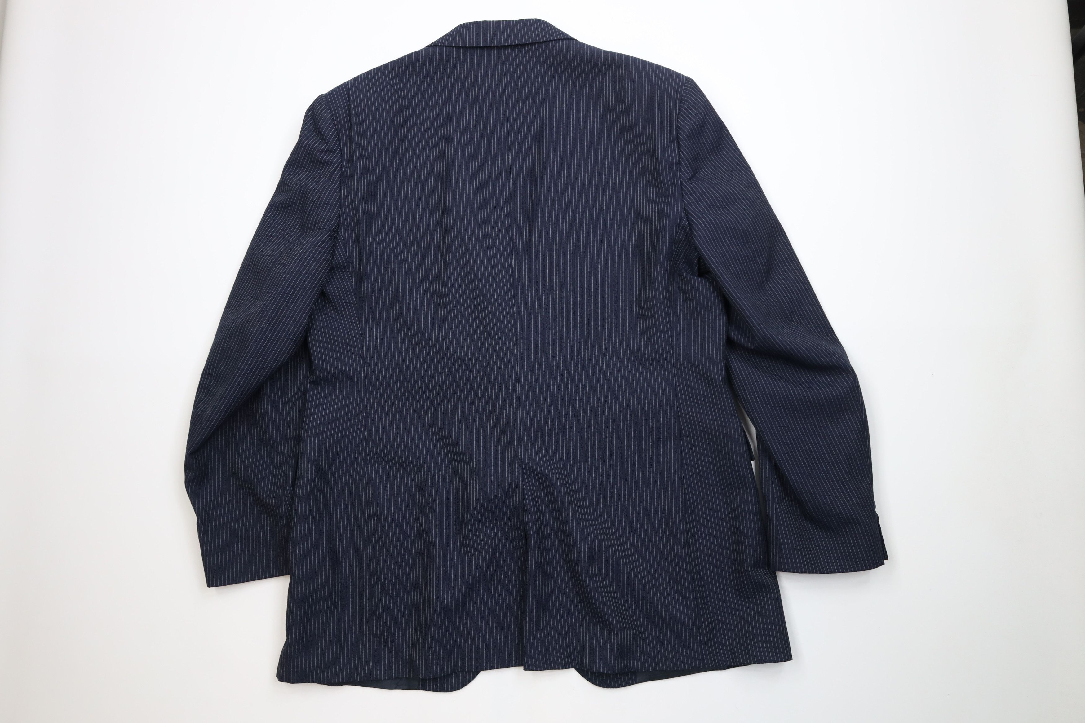 Vintage Vintage 70s Streetwear 3 Piece Pinstriped Suit Wedding Size 46L - 23 Thumbnail