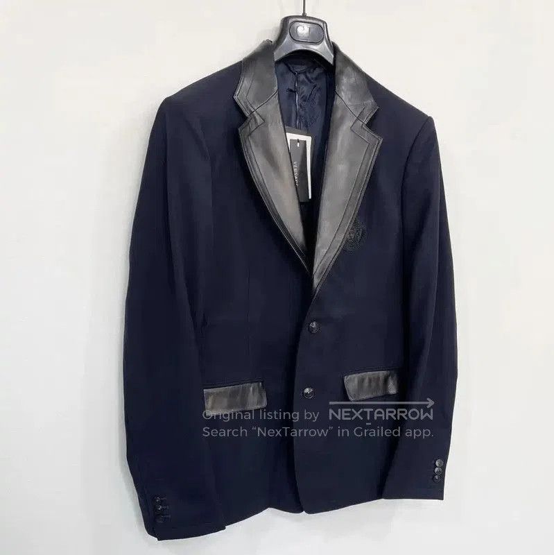 Versace Versace Navy Wool Men's Outerwear . Size US S / EU 44-46 / 1 - 3 Thumbnail
