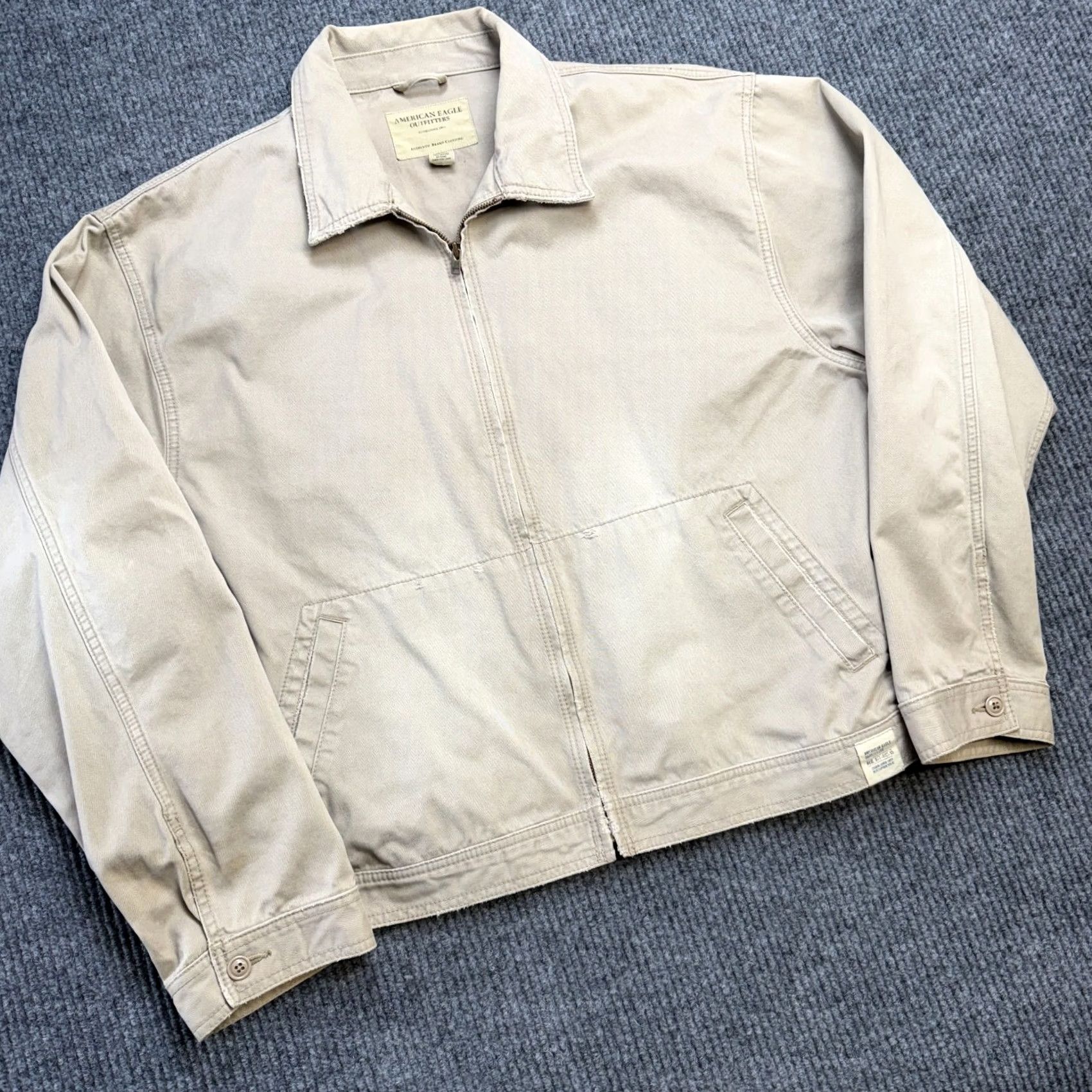 American Eagle Outfitters VTG American Eagle Outfitters Jacket Mens XL Beige Khaki Bomber Twill Pocketed Casual Camouflage? (no) Size US XL / EU 56 / 4 - 2 Thumbnail