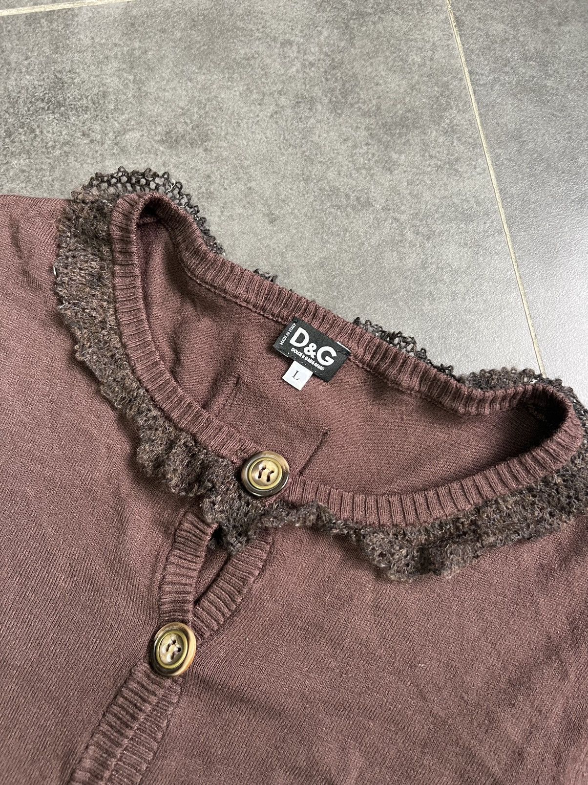 Dolce & Gabbana Coquette y2k Brown Button Up Knit Cardigan Size M / US 6-8 / IT 42-44 - 5 Thumbnail